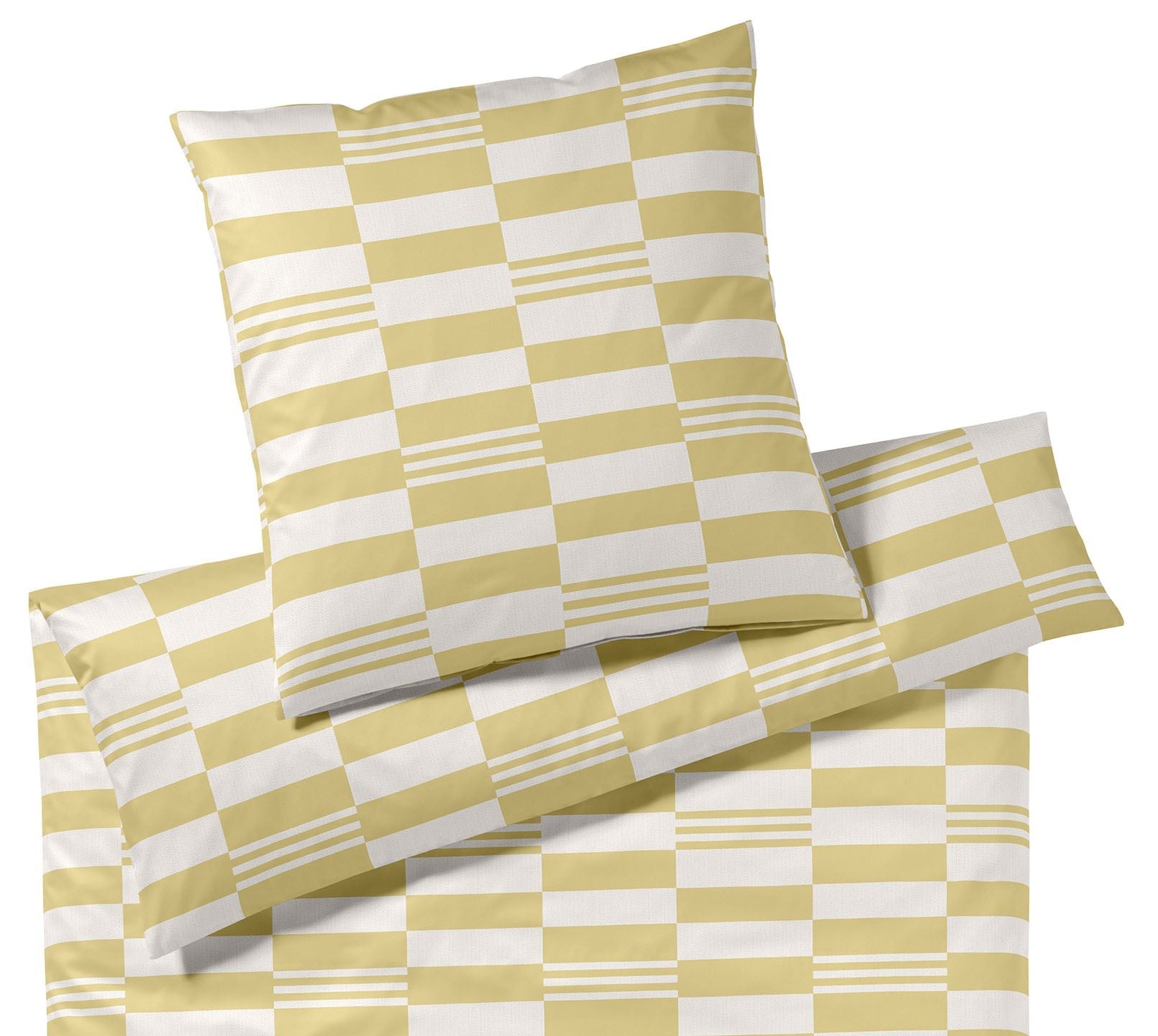 Jersey Bettwaesche Skip Jersey in Gelb Karo Freisteller #farbe_SkipGelb #farbe_Skip Gelb