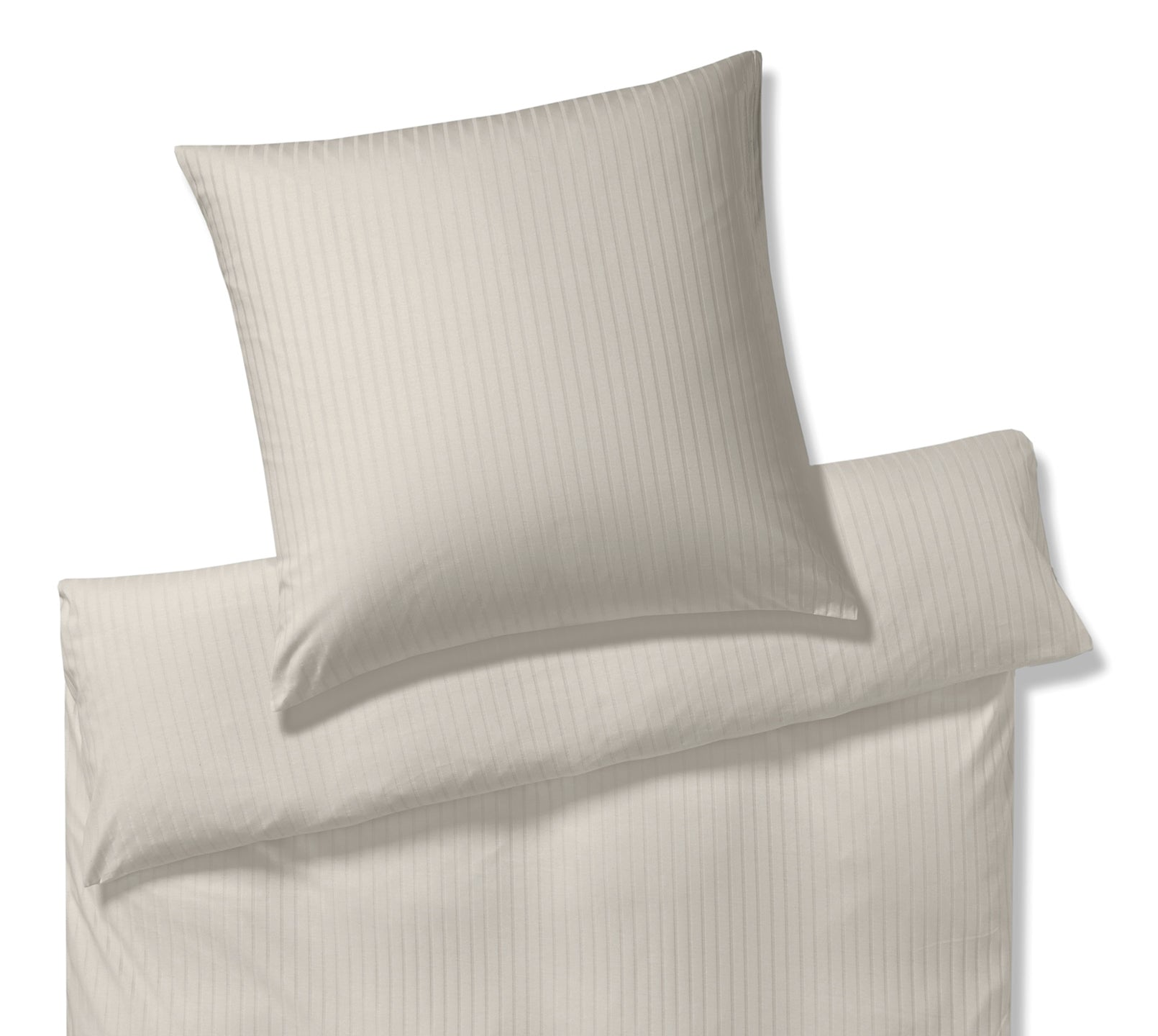 Jersey Bettwaesche Solid Stripe Jersey in Sand Streifen Schlafzimmer Freisteller #farbe_Solid Stripe Sand