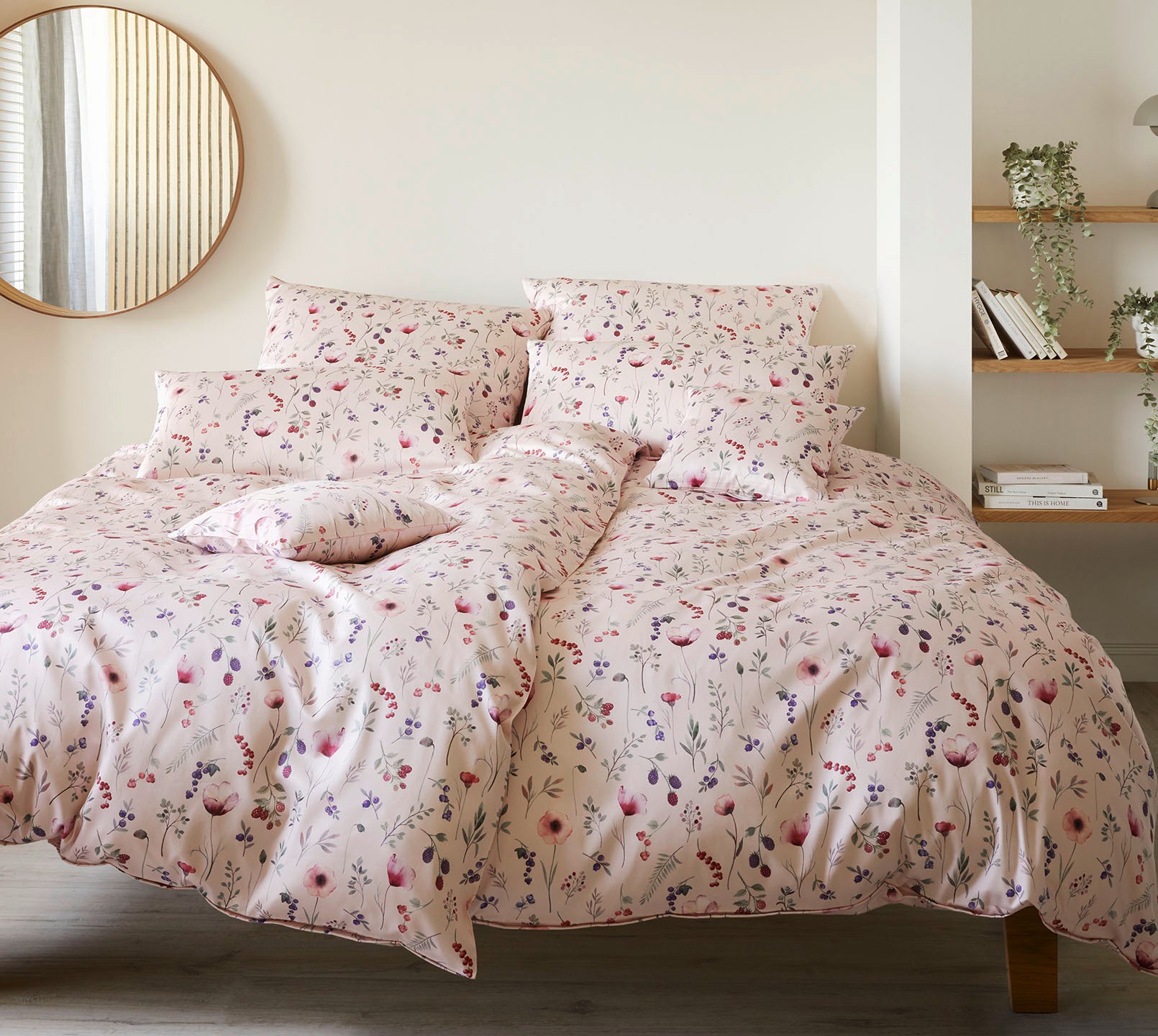 Jersey Bettwäsche Sorbet Jersey in Rose Blumen Schlafzimmer #farbe_Sorbet Jersey Rose