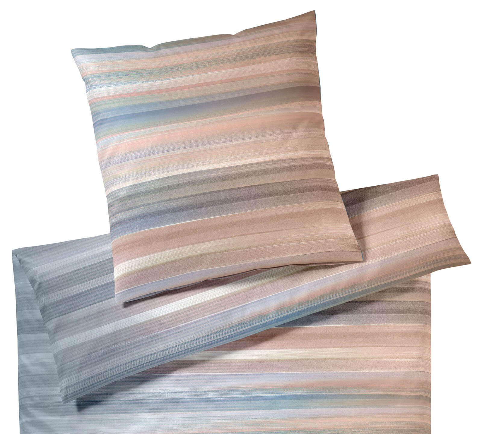 Jersey Bettwäsche Swoosh in Terra Streifen Freisteller #farbe_Swoosh Terra