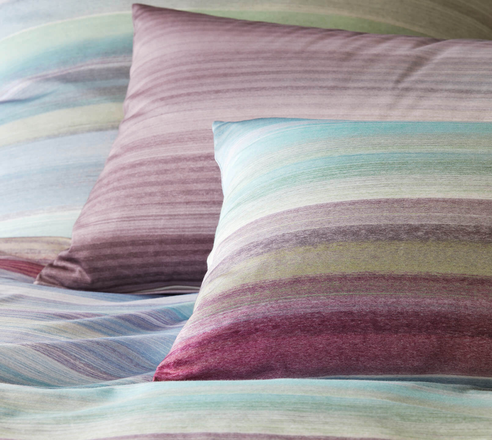 Jersey Bettwäsche Swoosh in Pastell Streifen Detail #farbe_Swoosh Pastell