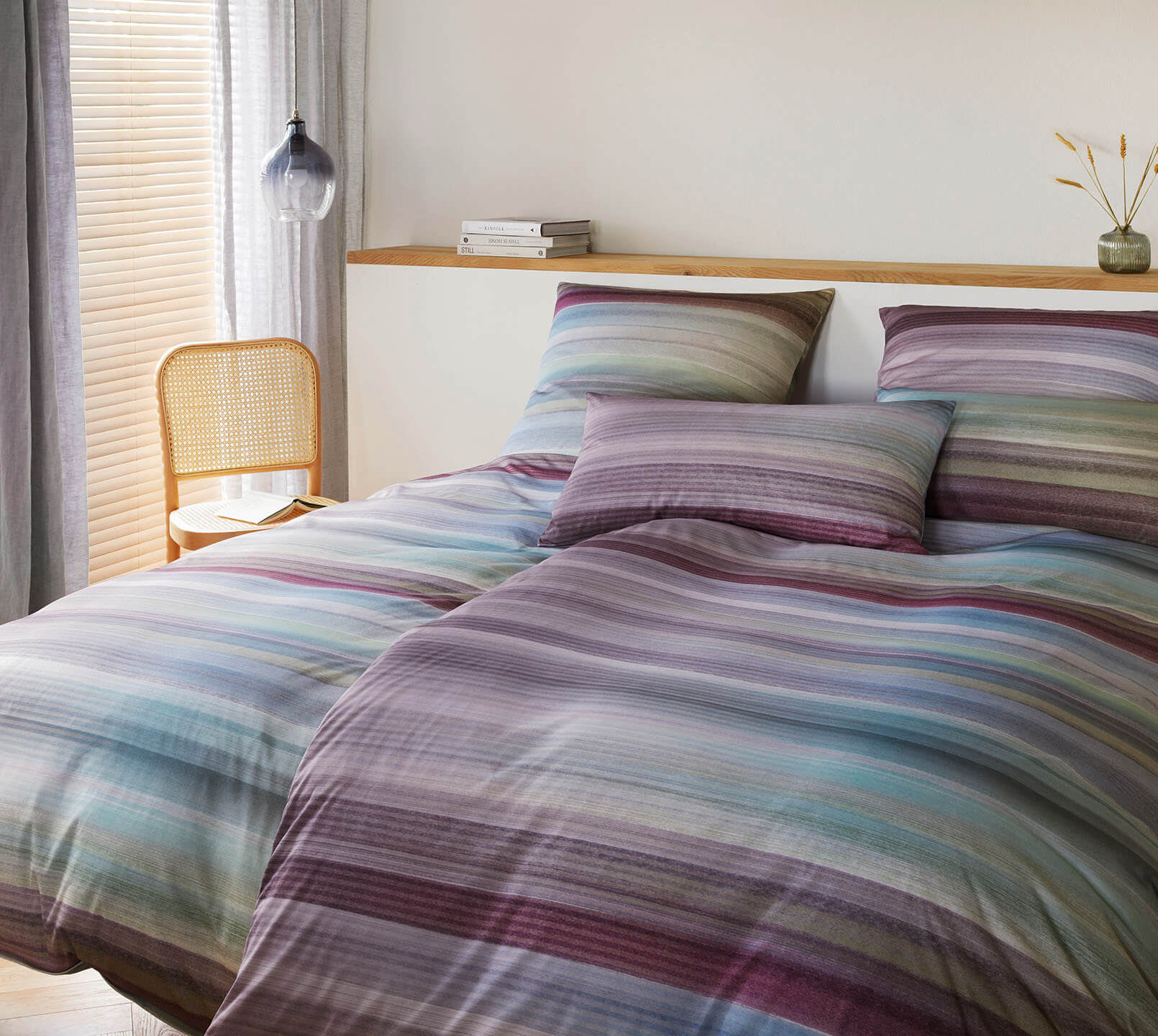 Jersey Bettwäsche Swoosh in Pastell Streifen Schlafzimmer #farbe_Swoosh Pastell