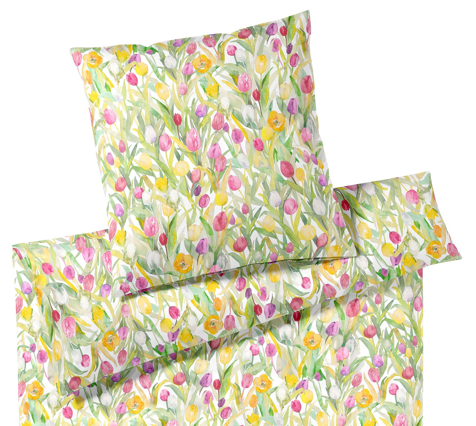 Jersey Bettwäsche Tulpen Jersey in Weiß Tulpenmotiv Freisteller #farbe_Tulpen Jersey Weiß