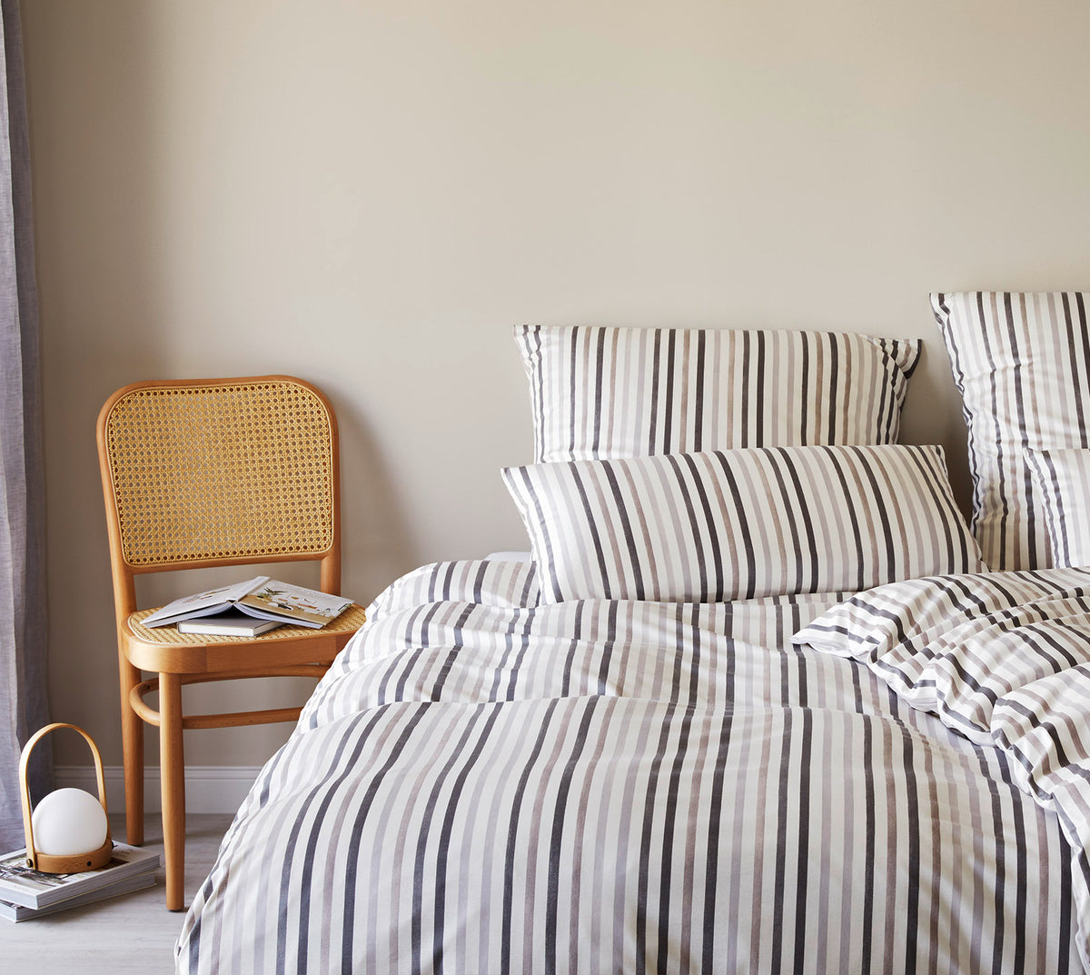 Jersey Bettwäsche Waterstripe in Natur Streifen Schlafzimmer #farbe_Waterstripe Natur
