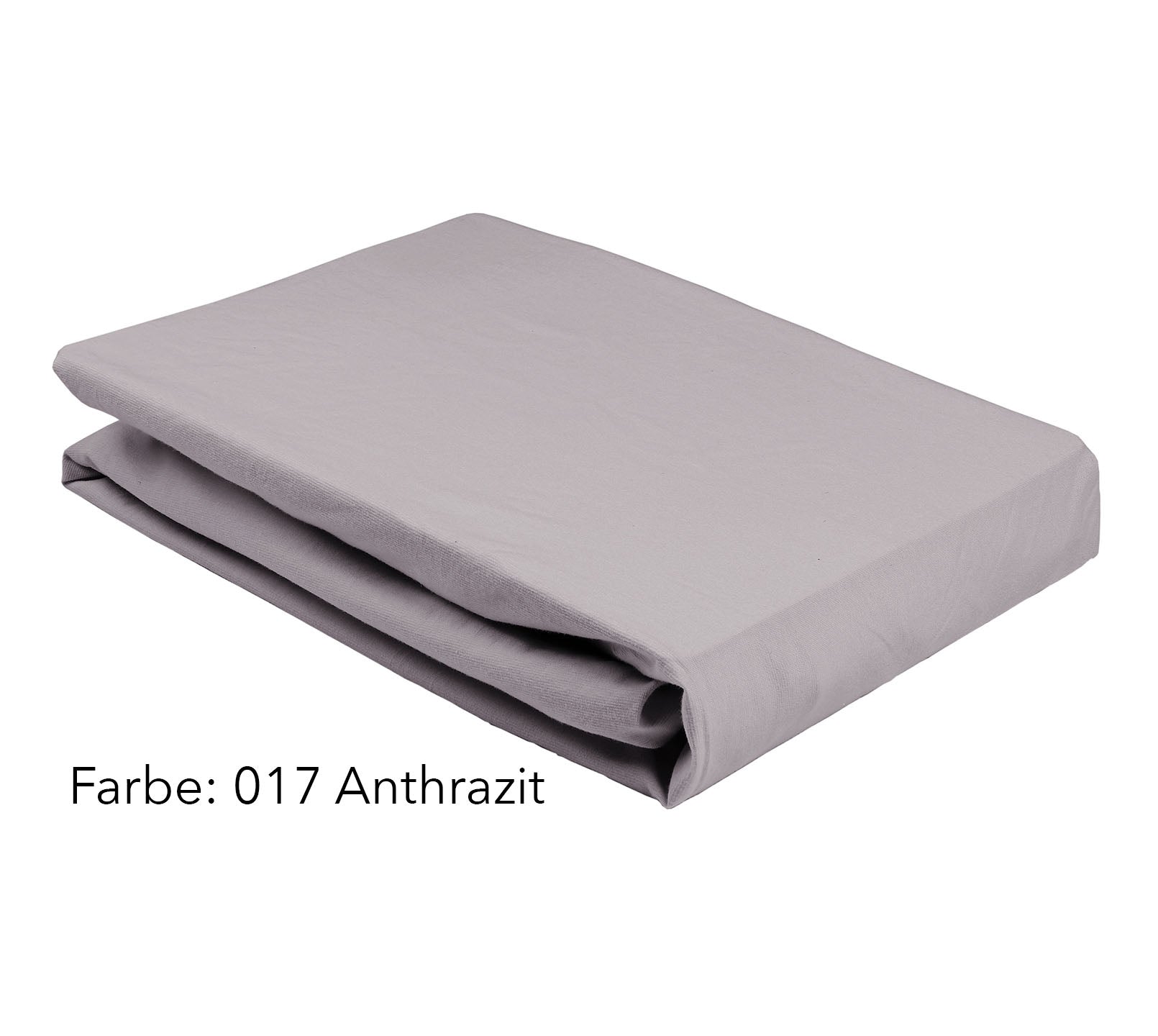 Jersey Spannbettlaken Premium Unizwirn in Anthrazit Stapel #farbe_Anthrazit