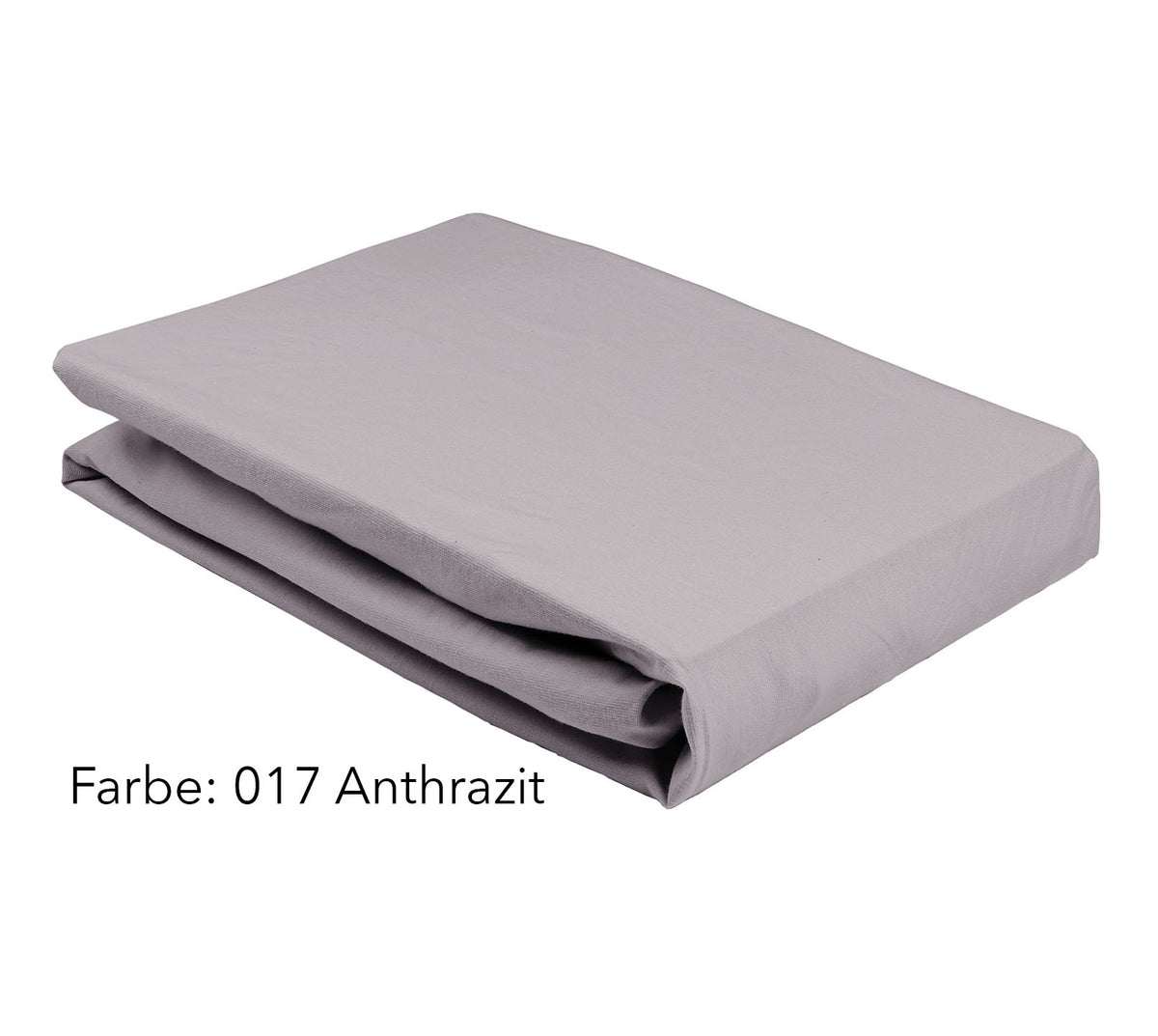 Jersey Spannbettlaken Premium Unizwirn in Anthrazit Stapel #farbe_Anthrazit