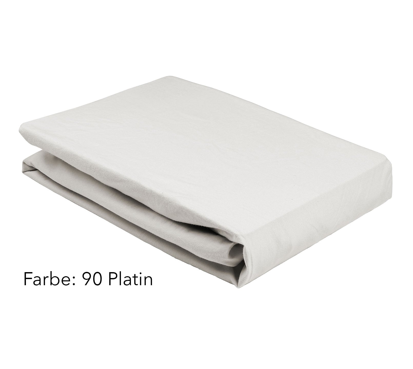 Jersey Spannbettlaken Premium Unizwirn in Platin Stapel #farbe_Platin