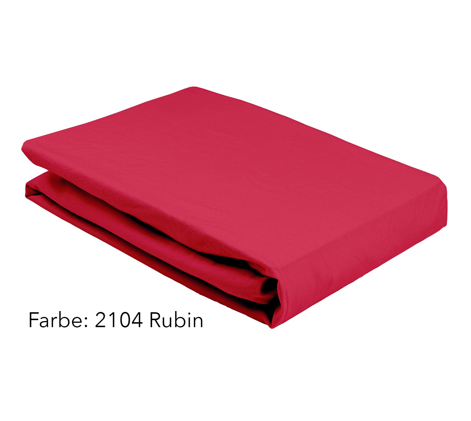 Jersey Spannbettlaken Premium Unizwirn in Weiss Stapel #farbe_Rubin