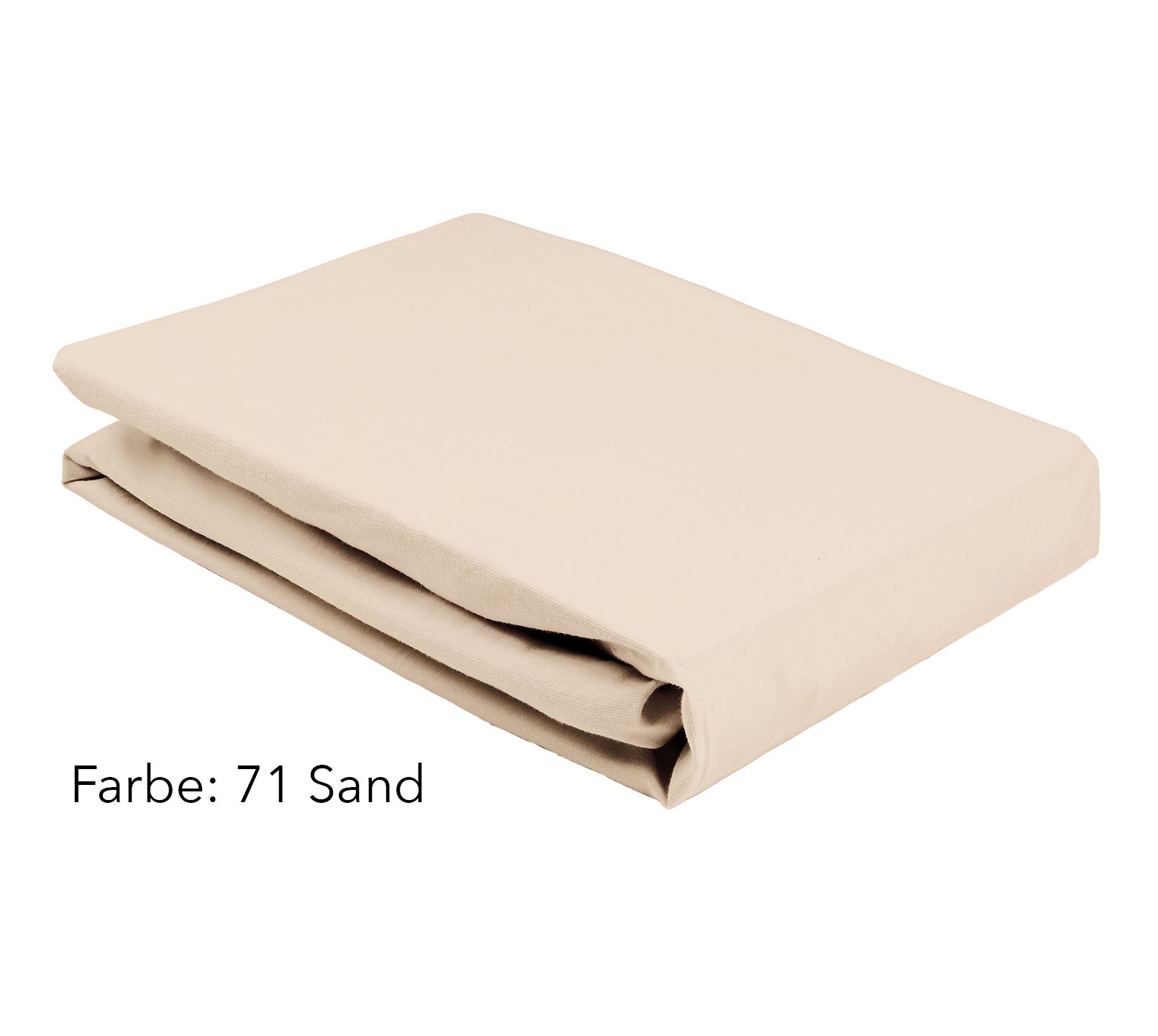 Jersey Spannbettlaken Premium Unizwirn in Sand Stapel #farbe_Sand