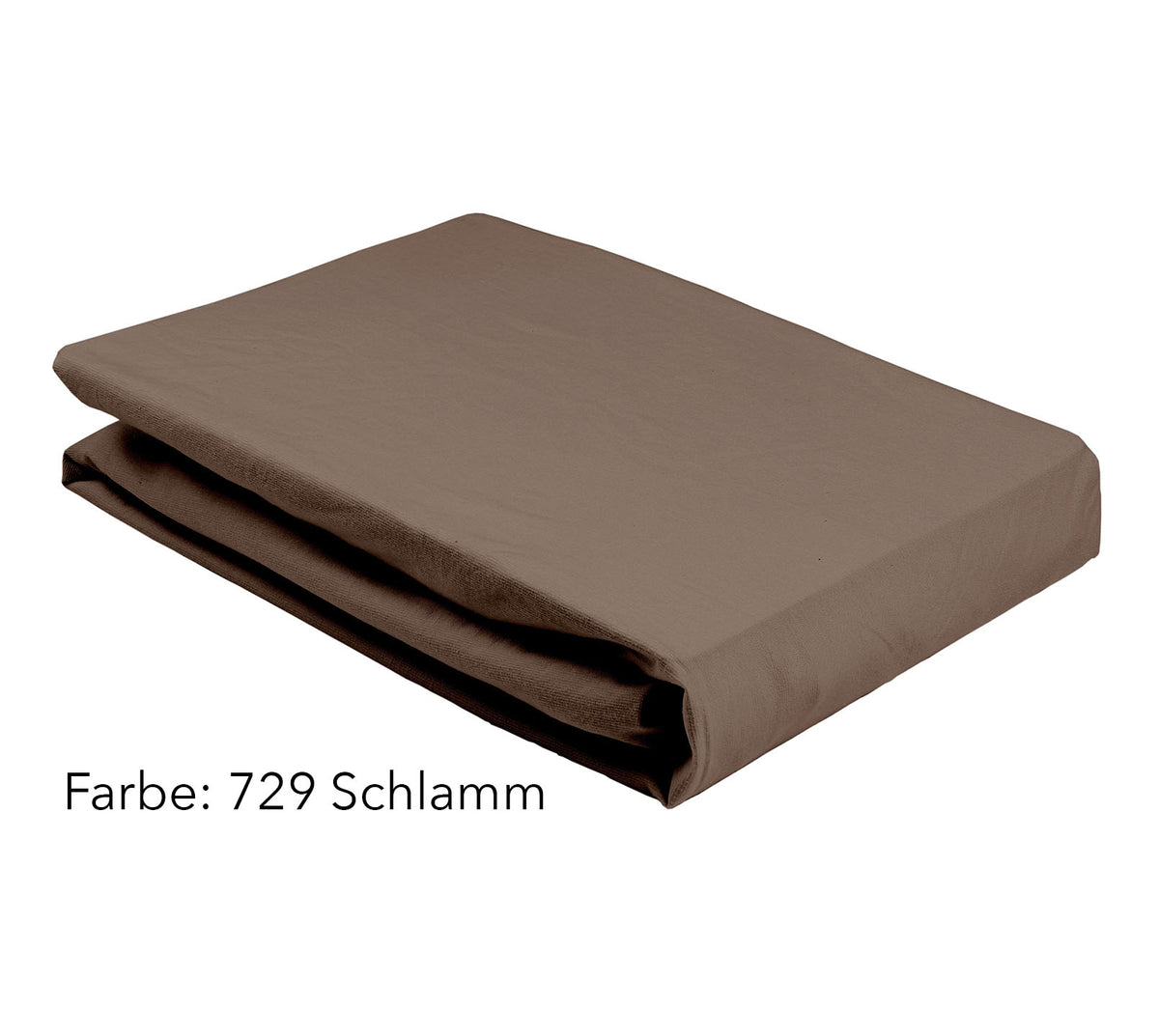 Jersey Spannbettlaken Premium Unizwirn in Schlamm Stapel #farbe_Schlamm