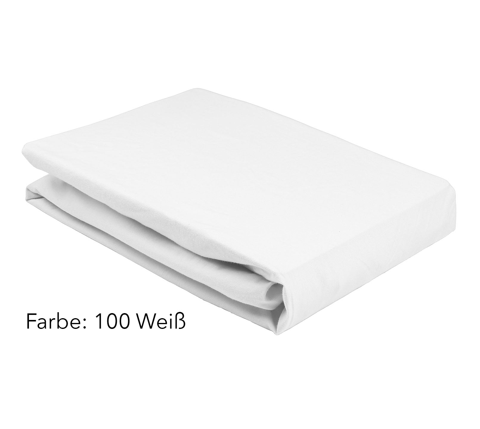 Jersey Spannbettlaken Premium Unizwirn in Weiss Stapel #farbe_Weiß