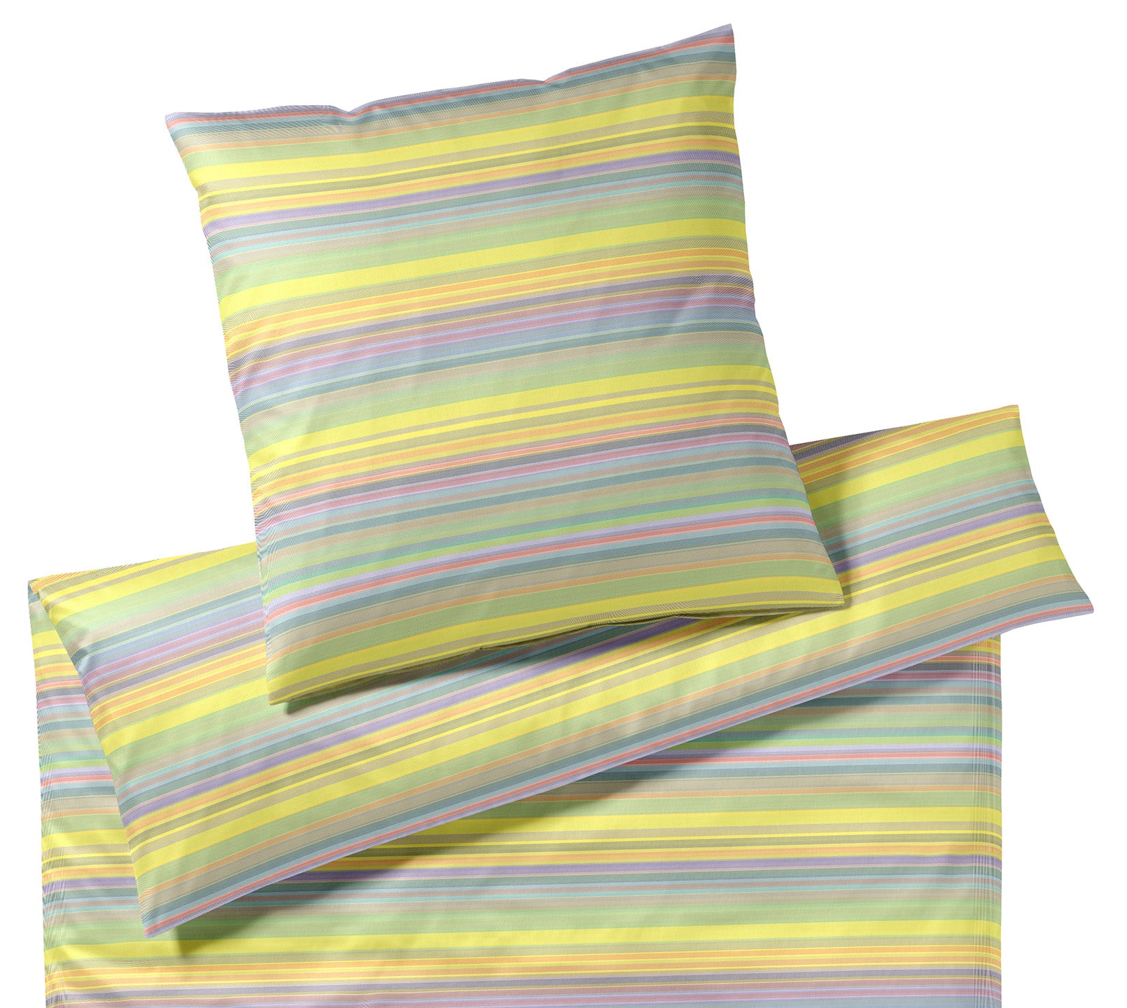 Mako Batist Bettwaesche Facet in Sonnengelb Streifen Freisteller #farbe_Sonnengelb gestreift
