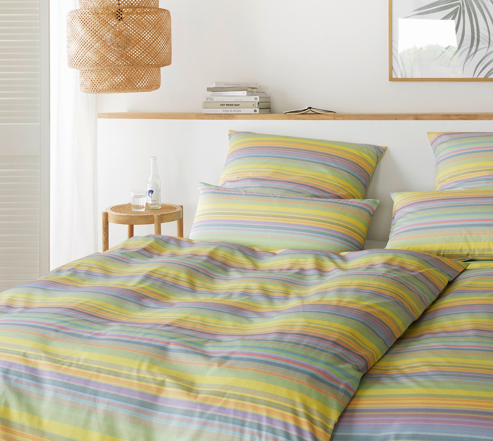Mako Batist Bettwaesche Facet in Sonnengelb Streifen Schlafzimmer #farbe_Sonnengelb gestreift