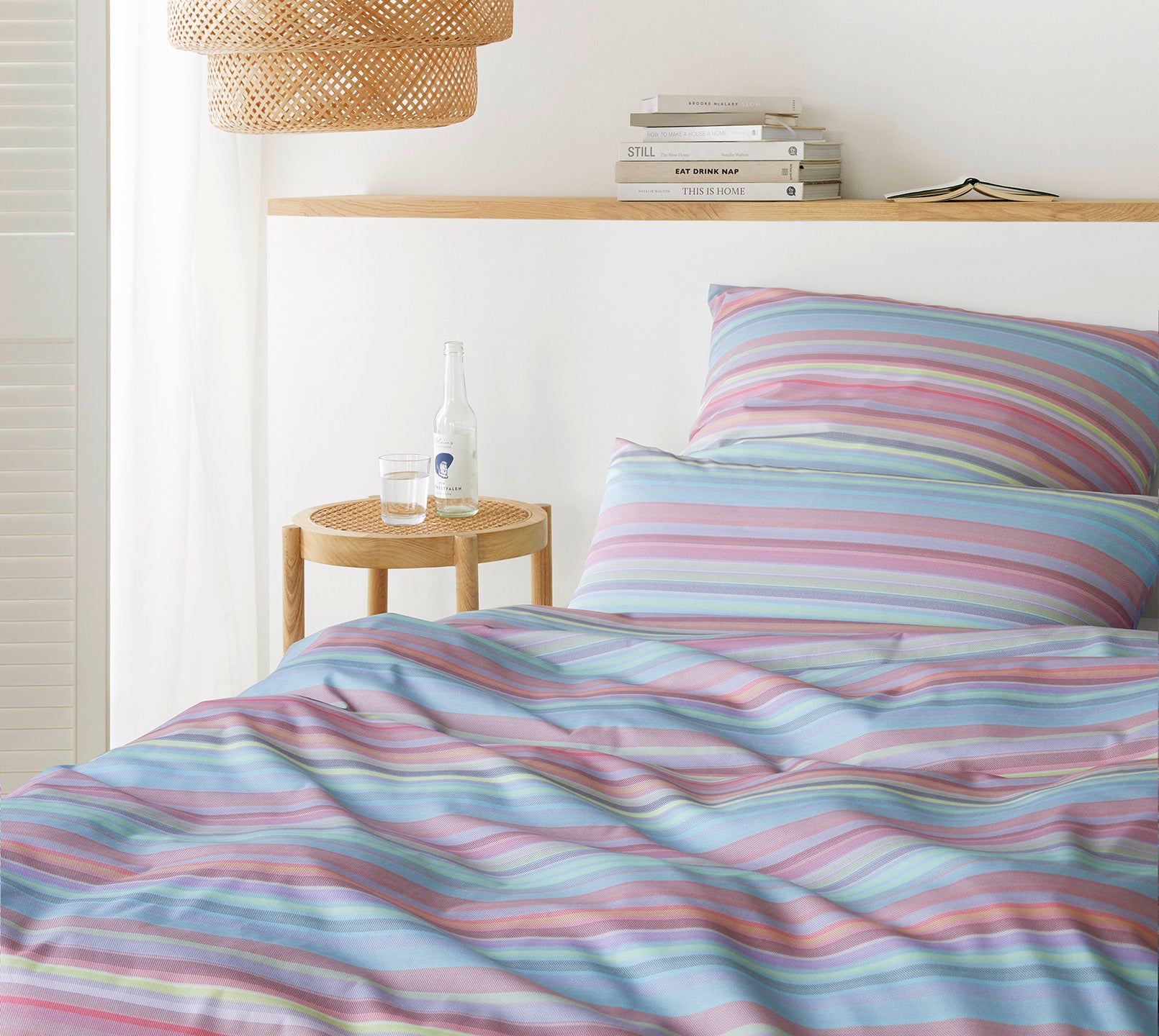 Mako Batist Bettwaesche Facet in Flieder Pink Streifen Mood #farbe_Flieder Pink gestreift