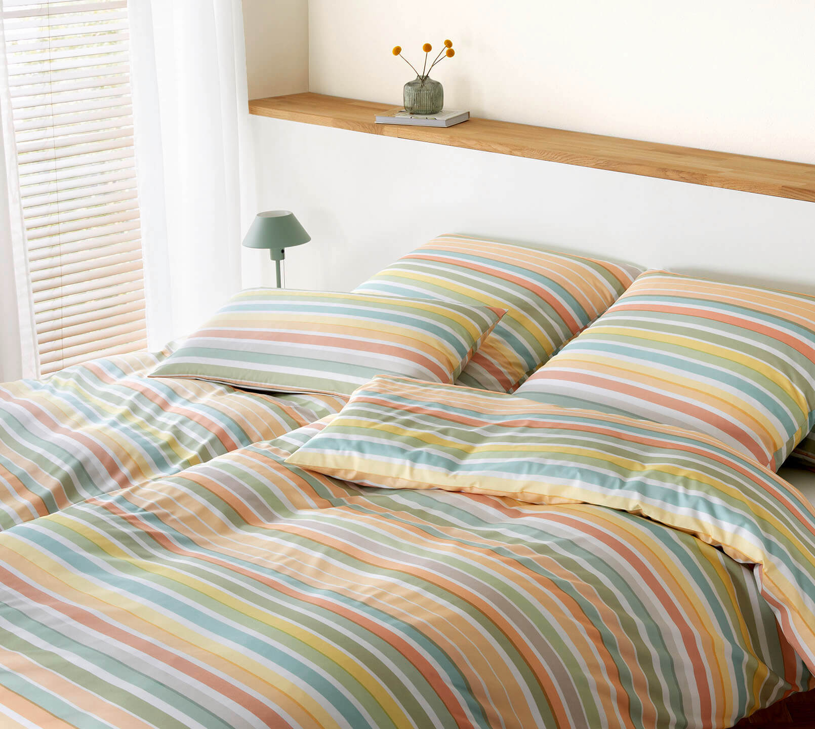 Mako Batist Bettwäsche Tapes in Gelb Streifen Schlafzimmer #farbe_Tapes Gelb