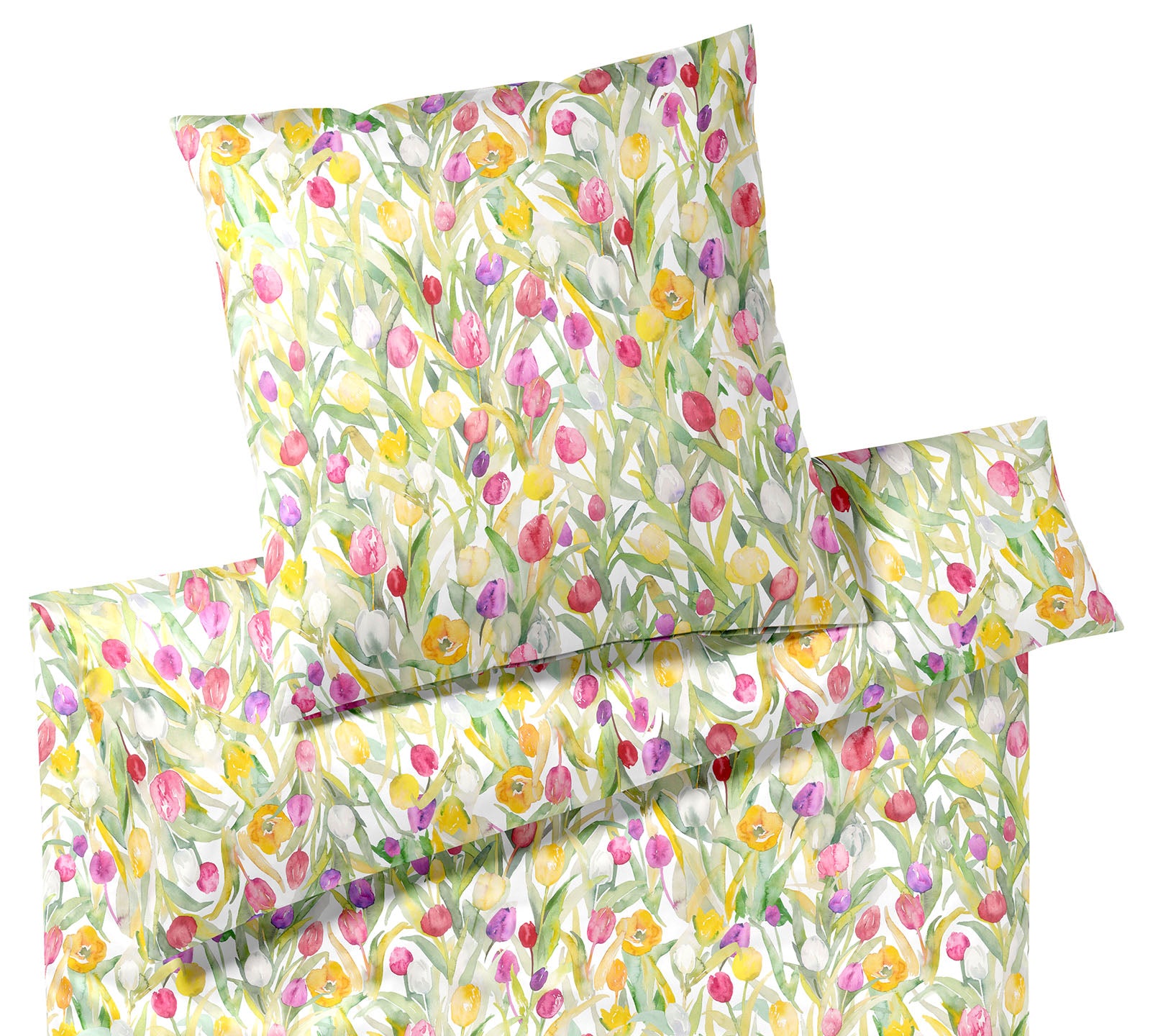 Mako Batist Bettwäsche Tulpen in Weiß Tulpen Freisteller #farbe_Tulpen Weiß