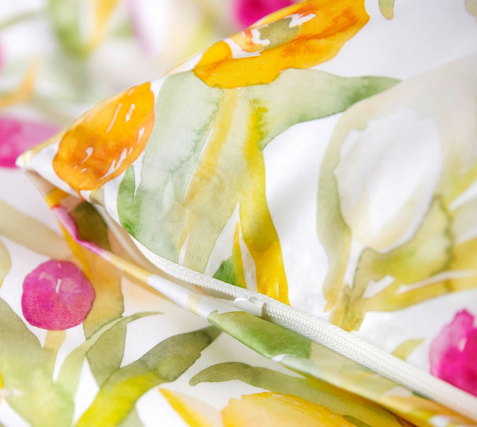 Mako Batist Bettwäsche Tulpen in Weiß Tulpen Reißverschluss #farbe_Tulpen Weiß