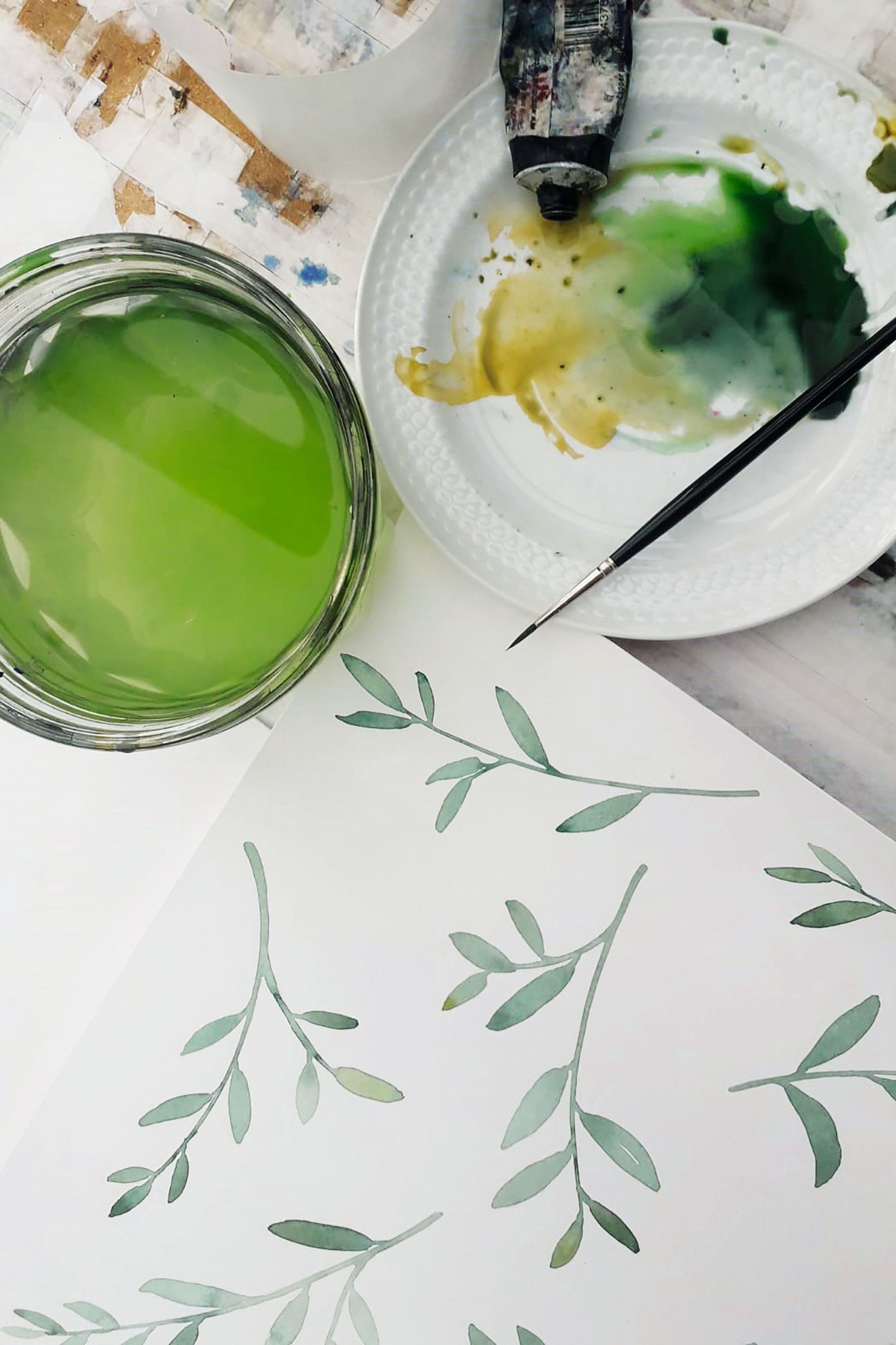 Bettwäsche Design Farbabstimmung 2000x3000 Olivenzweige