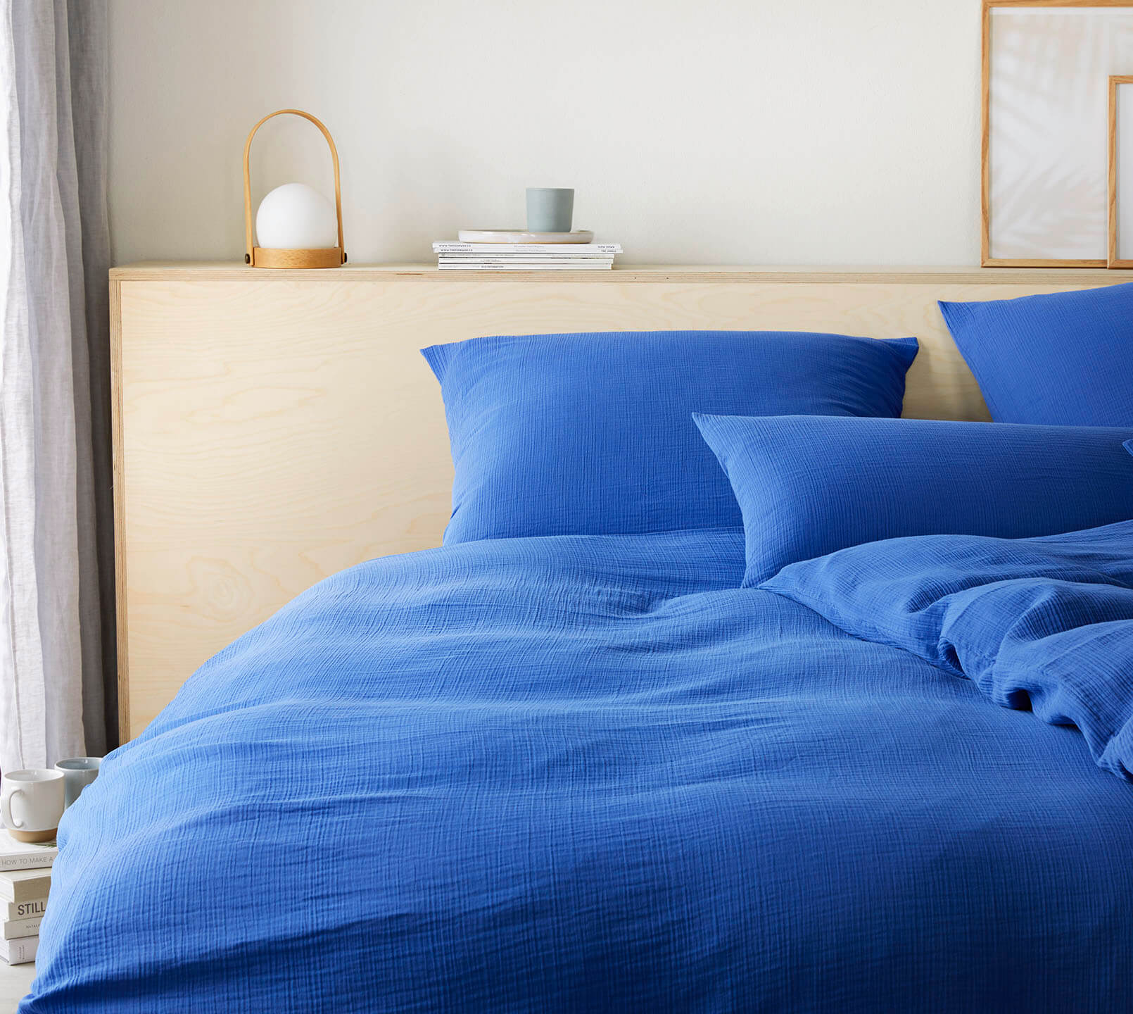 Musselin Bettwäsche Smooth in Ultramarin Uni Schlafzimmer #farbe_Smooth Ultramarin