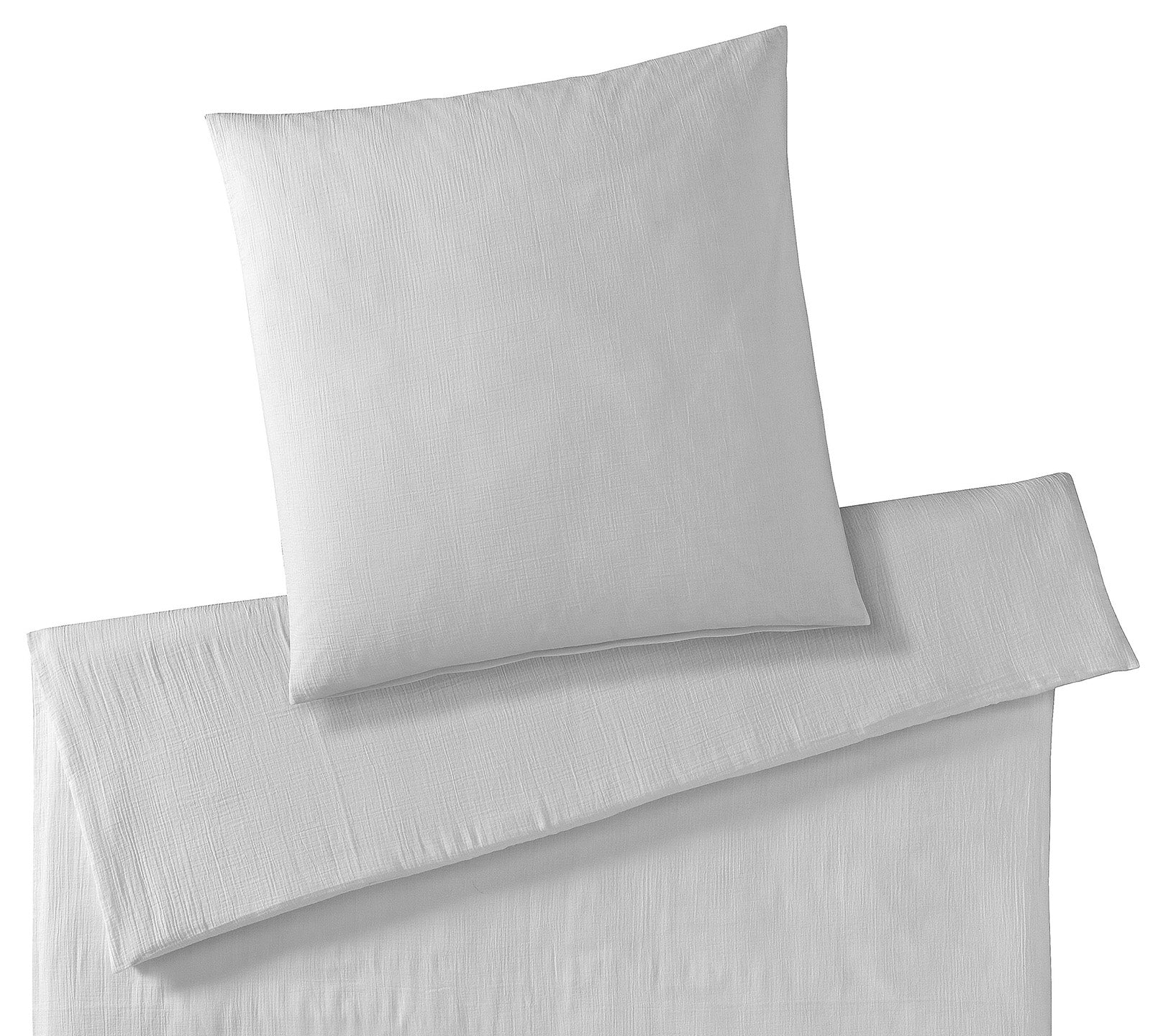 Musselin Bettwäsche Smooth in Stein Uni Freisteller #farbe_Smooth Stein