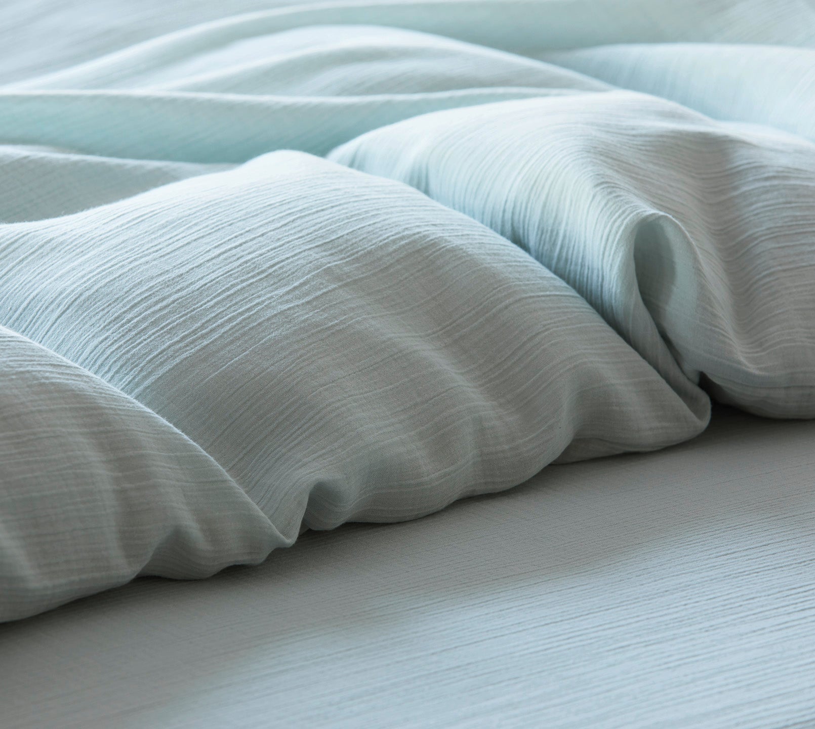 Musselin Bettwäsche Smooth in Mint Uni Detail #farbe_Smooth Mint