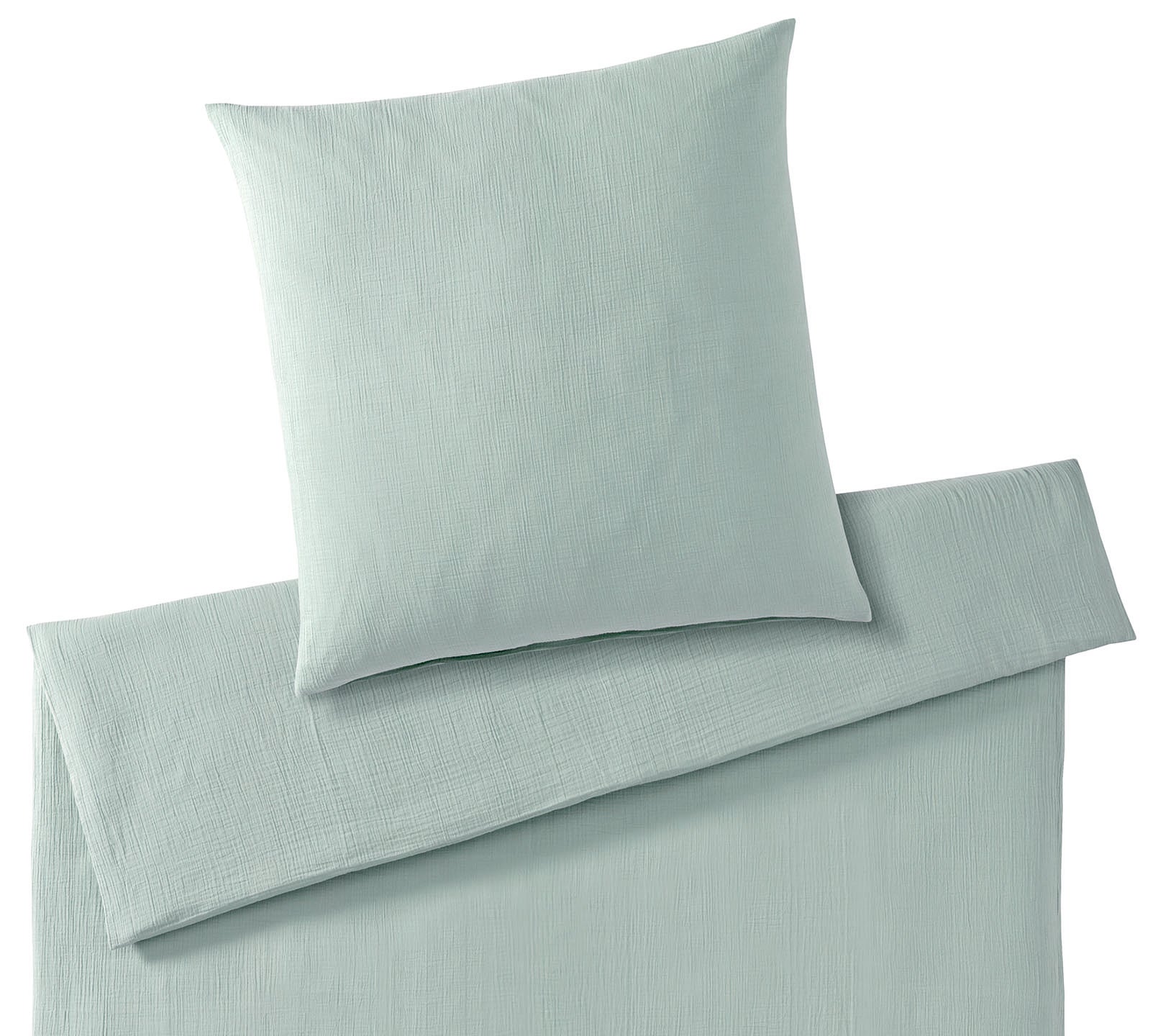 Musselin Bettwäsche Smooth in Mint Uni Freisteller #farbe_Smooth Mint