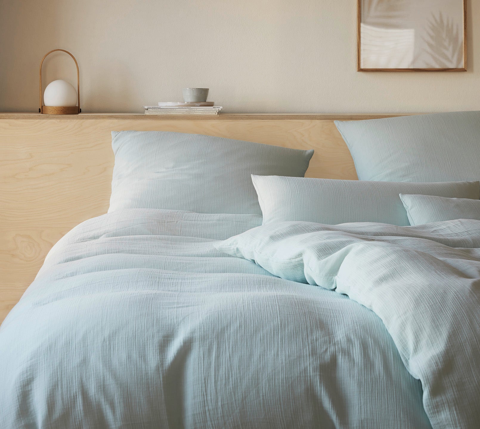 Musselin Bettwäsche Smooth in Mint Uni Schlafzimmer #farbe_Smooth Mint