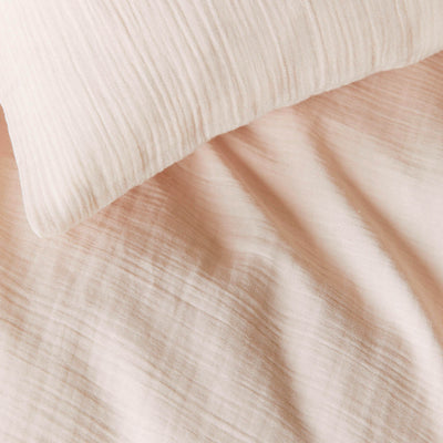 Musselin Bettwäsche Smooth in Peach Uni Detail #farbe_Smooth Peach