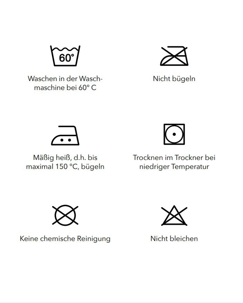 Bettwäsche waschen Pflegesymbole