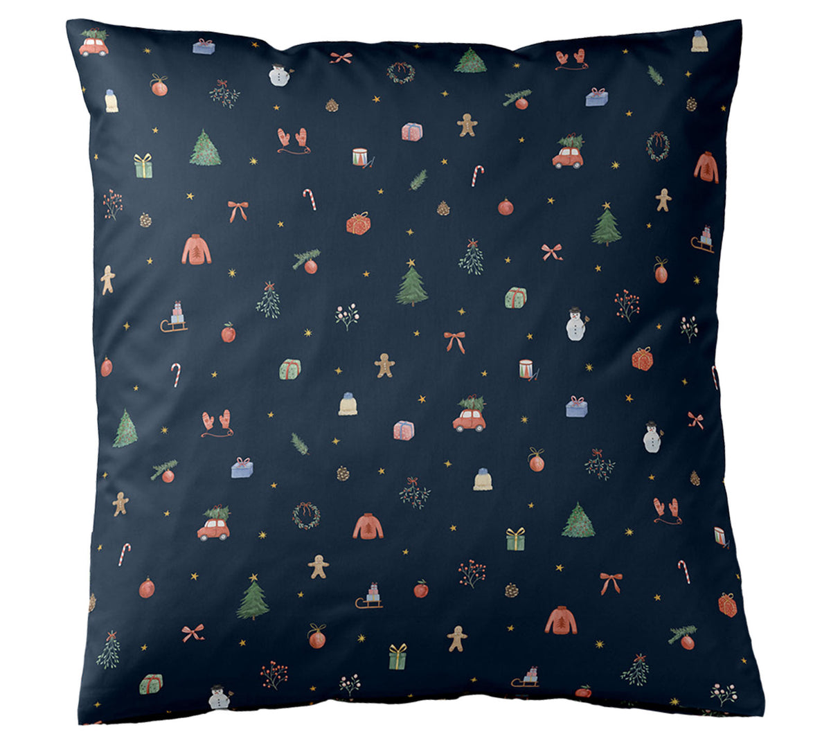 Satin Bettwäsche Christmas Treats in Blau Freisteller Kissen #farbe_Blau