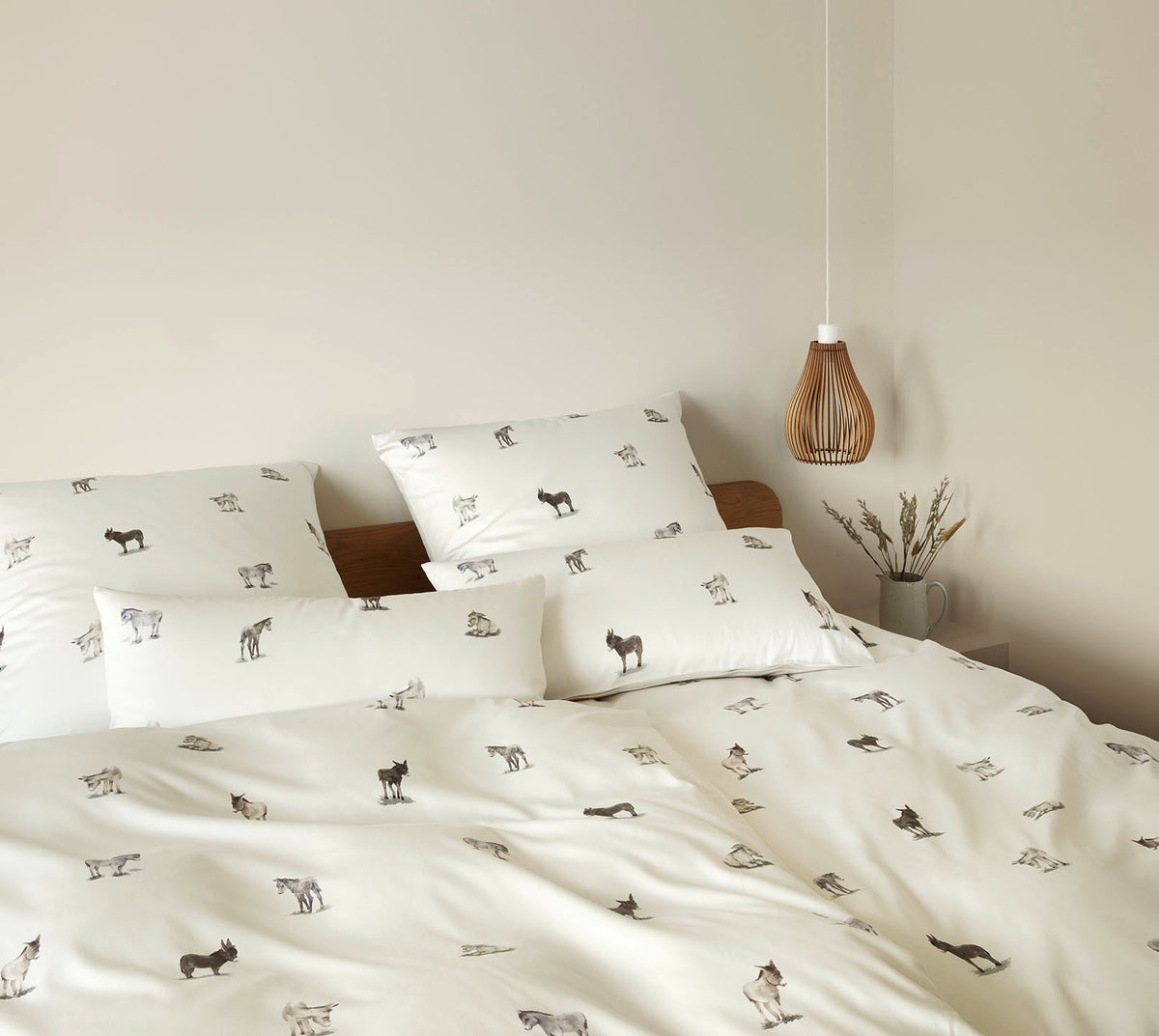 Satin Bettwäsche Donkey in Offwhite Esel Schlafzimmer #farbe_Offwhite