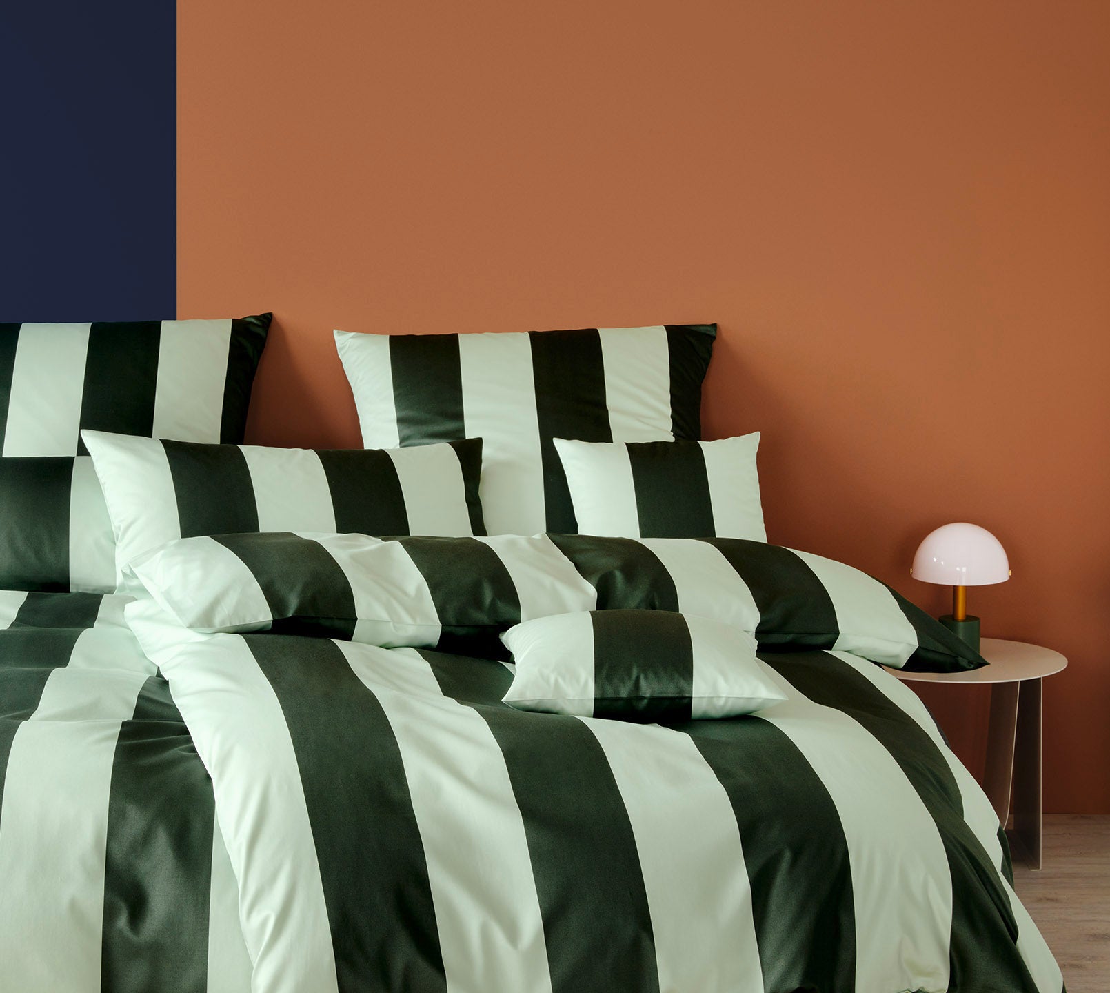 Satin Bettwäsche Duo in Forest Streifen Schlafzimmer #farbe_Duo Forest