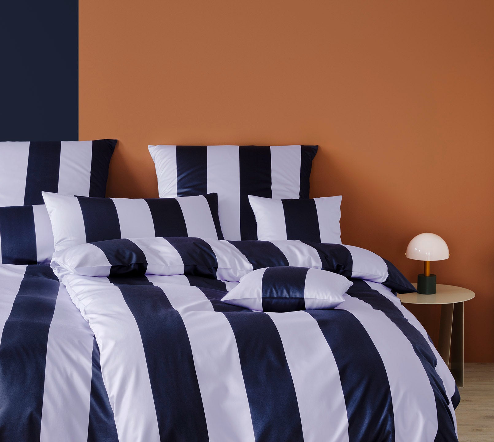 Satin Bettwäsche Duo in Purple Streifen Schlafzimmer #farbe_Duo Purple
