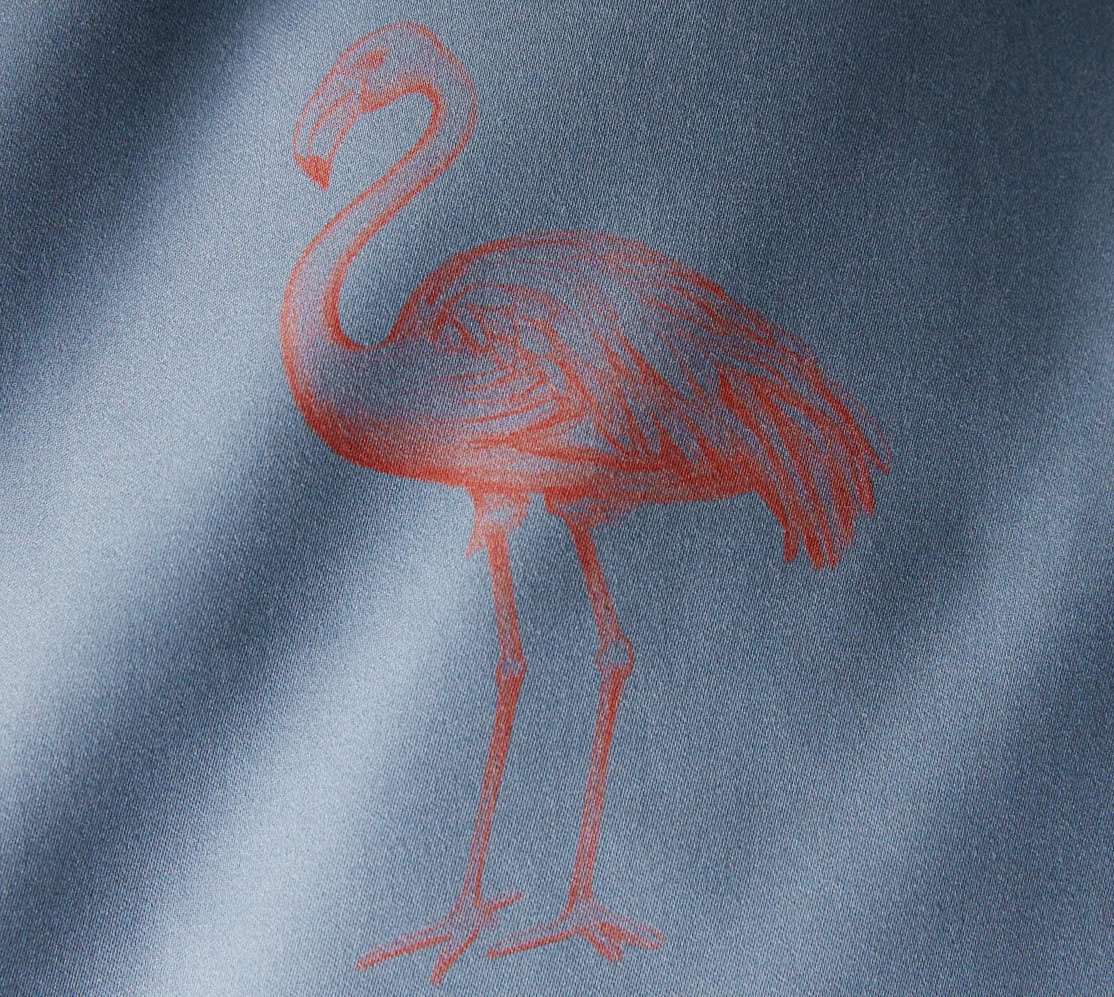 Satin Bettwäsche Explorer Ozeanblau Tiermotive Flamingo #farbe_Explorer Ozeanblau