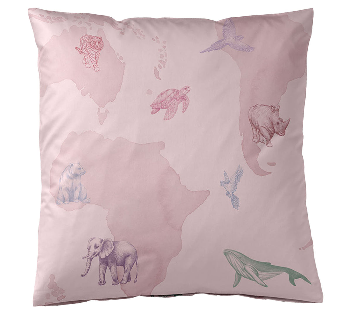 Satin Bettwäsche Explorer in Rose Freisteller Kissen