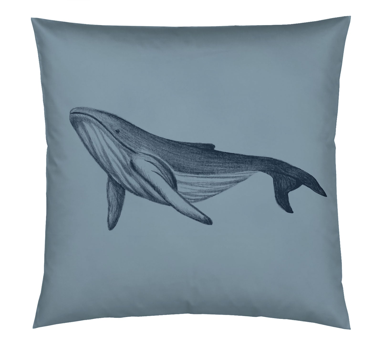 Satin Kissenbezug Globetrotter Tiermotiv Wal Ozeanblau Freisteller #farbe_Globetrotter Ozeanblau