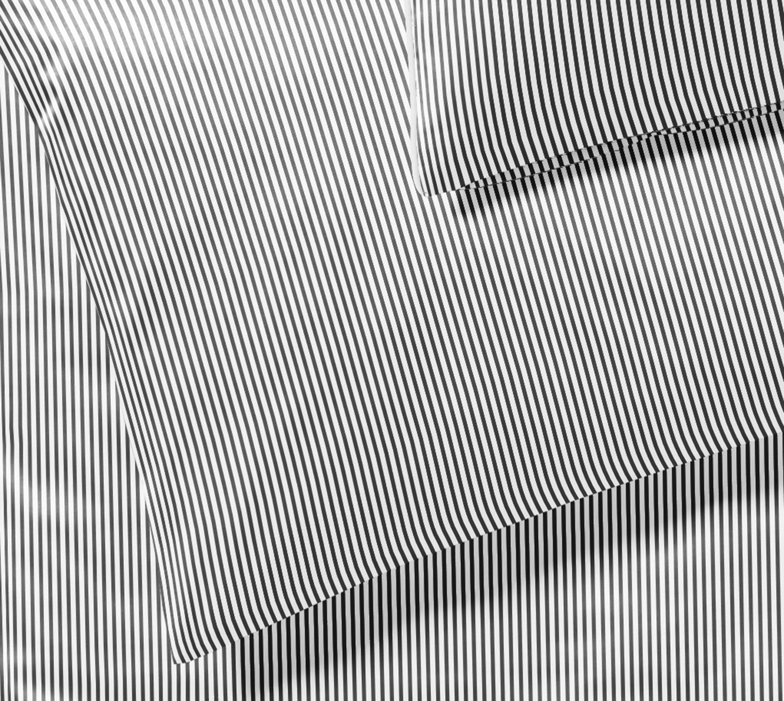 Satin Bettwaesche Hamburger Streifen in Grau Streifen Freisteller #farbe_ Hamburger Streifen Grau-Weiß