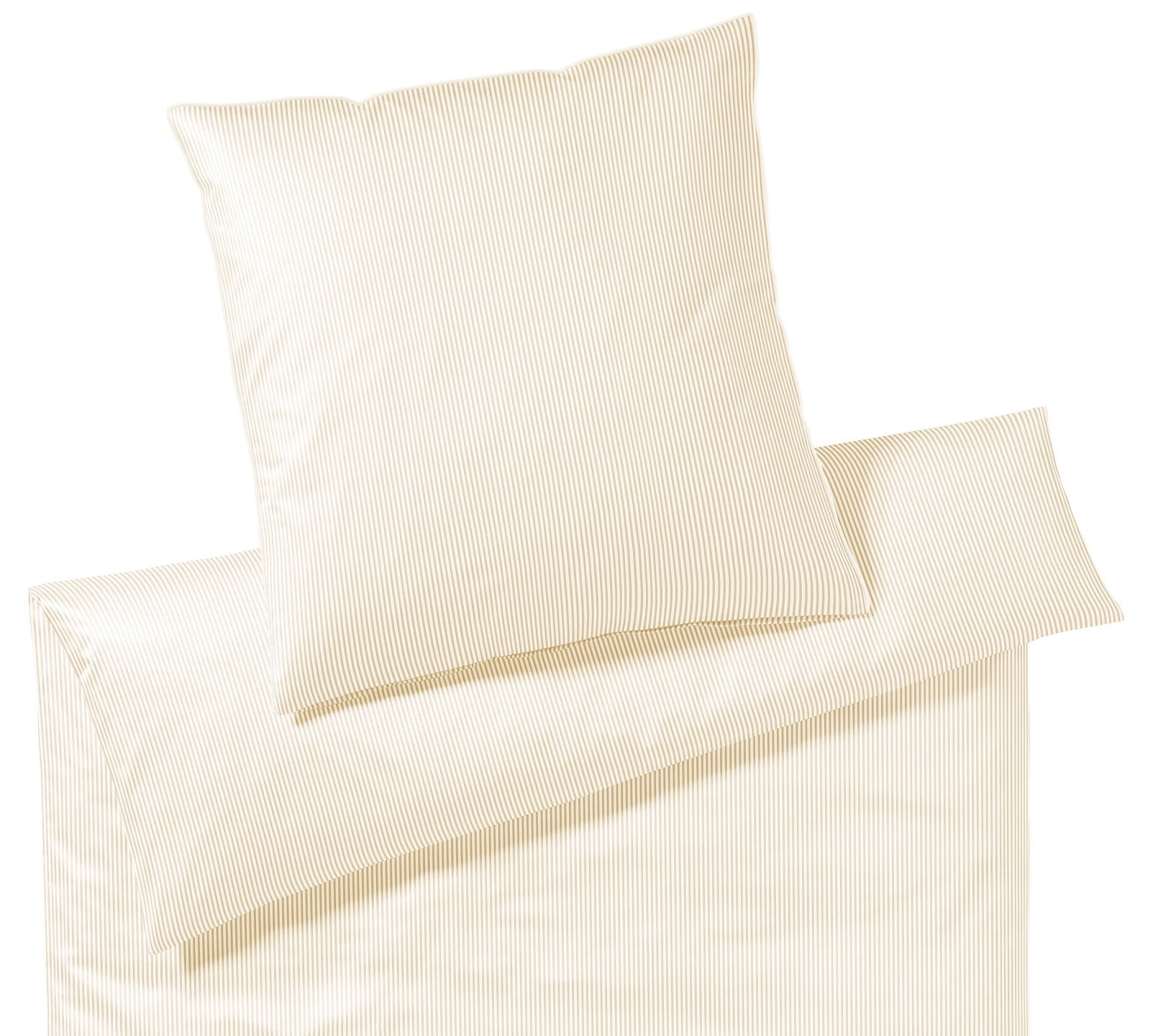 Satin Bettwäsche Hamburger Streifen in Natur Freisteller #farbe_Hamburger Streifen Natur