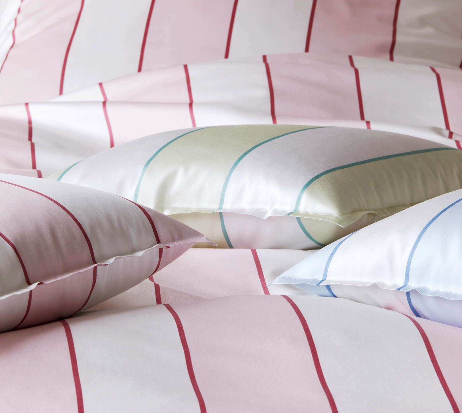 Satin Bettwäsche Levens Streifen Kissenmix