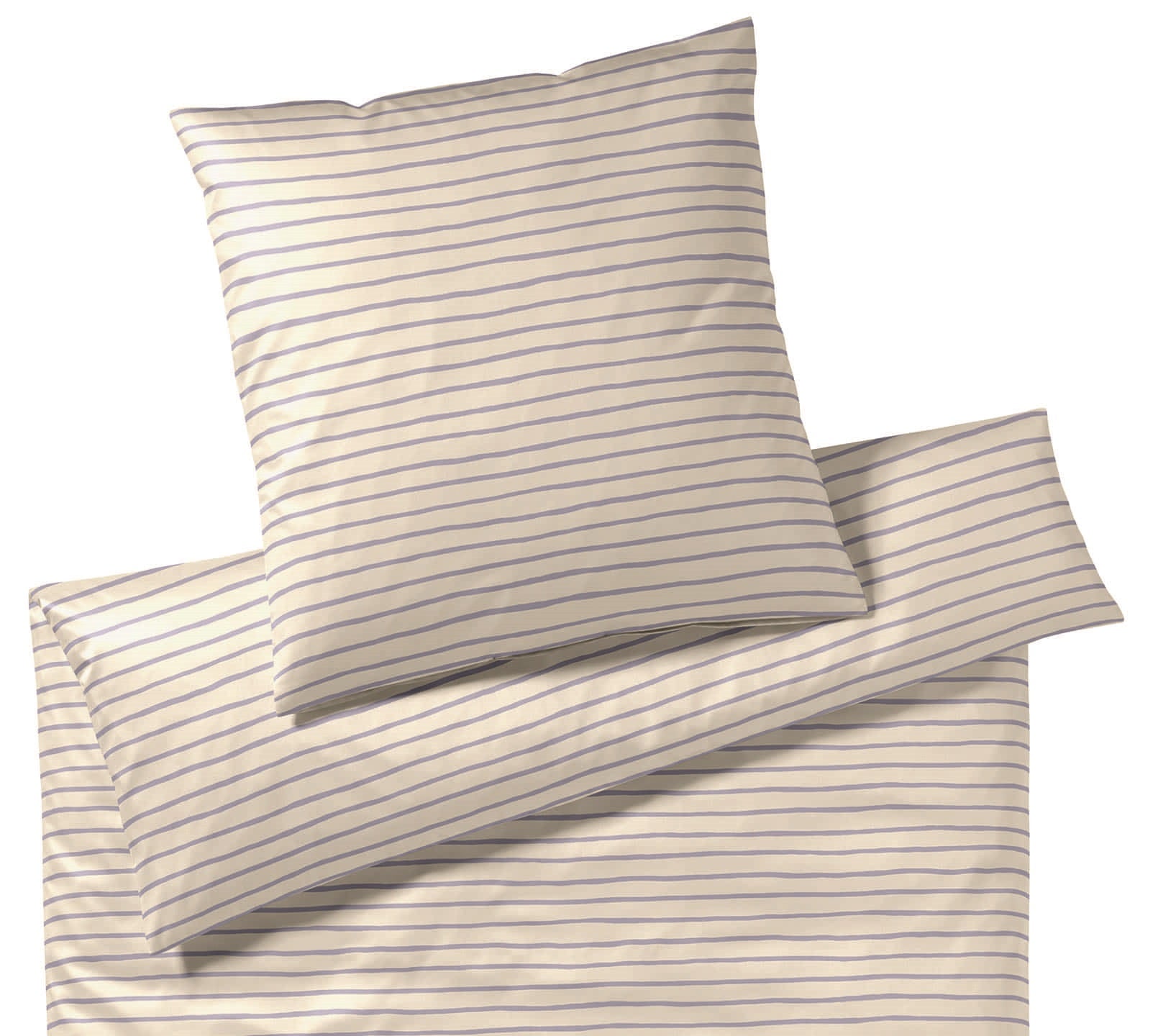 Satin Bettwäsche Lines in Streifen Flieder Freisteller #farbe_Lines Flieder