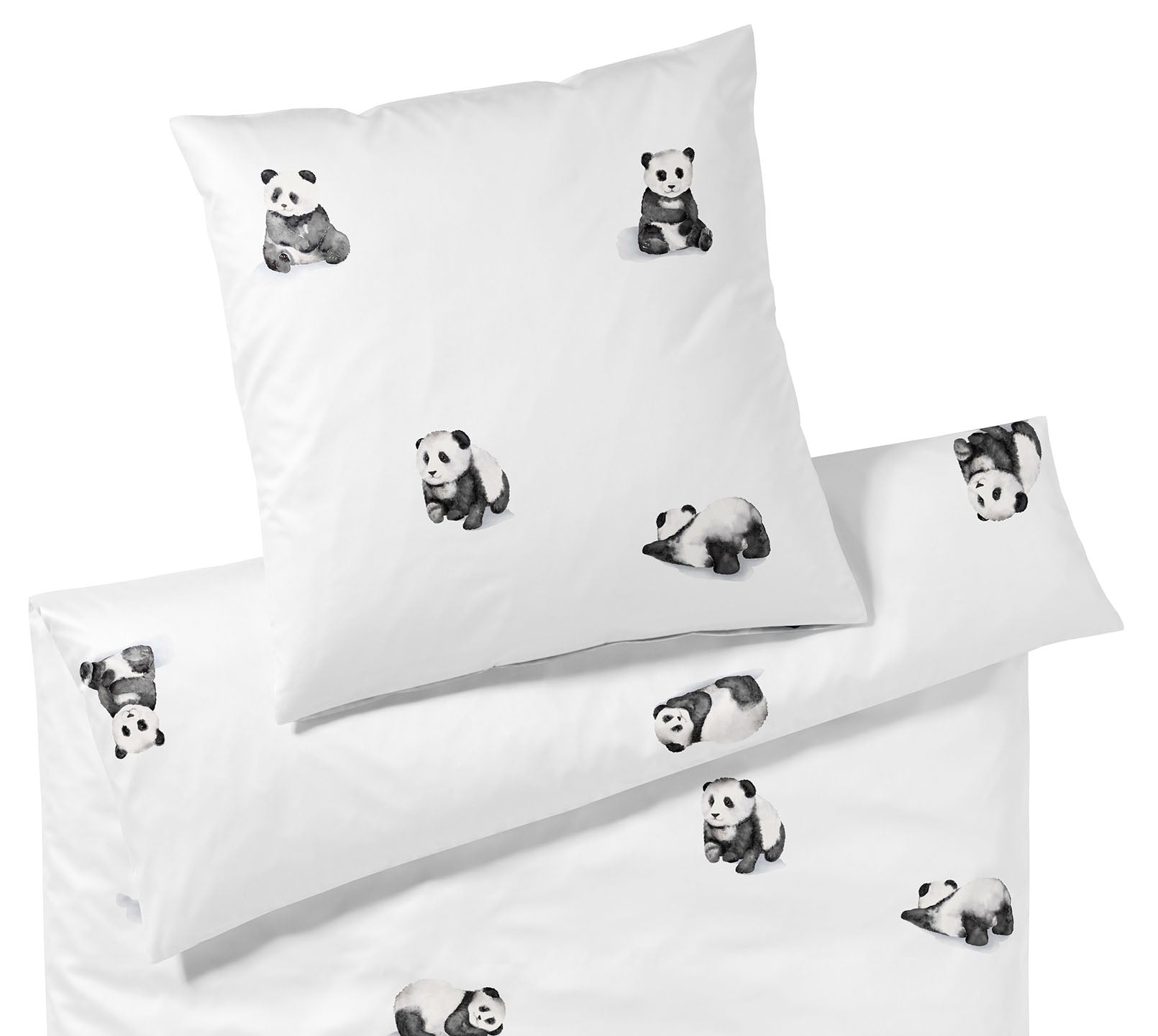 Satin Bettwäsche Panda Bear in Weiß Pandabär Freisteller #farbe_Panda Bear Weiß