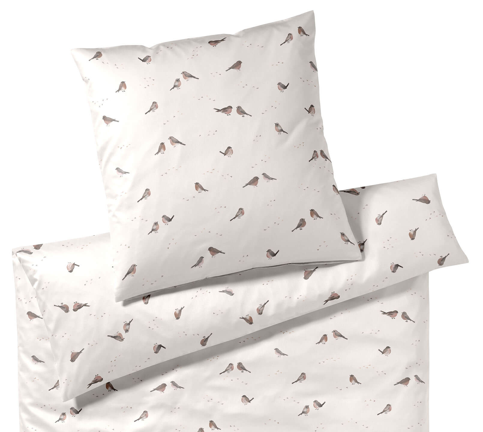Satin Bettwäsche Rotkehlchen in Natur Rotkehlchen Freisteller #farbe_Rotkehlchen Natur