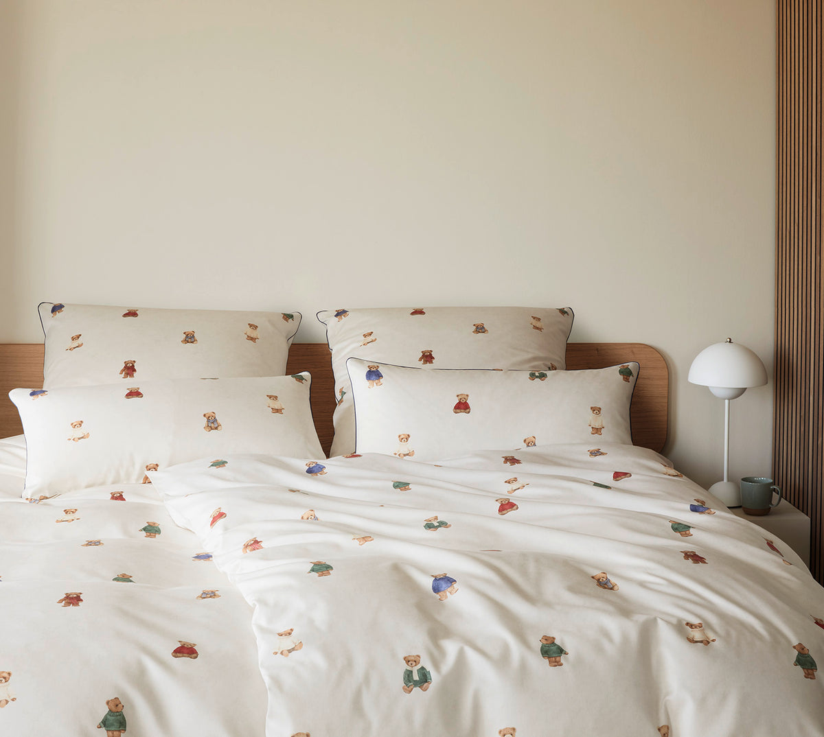 Satin Bettwäsche Teddy Bear in Natur Teddybären Schlafzimmer #farbe_Natur