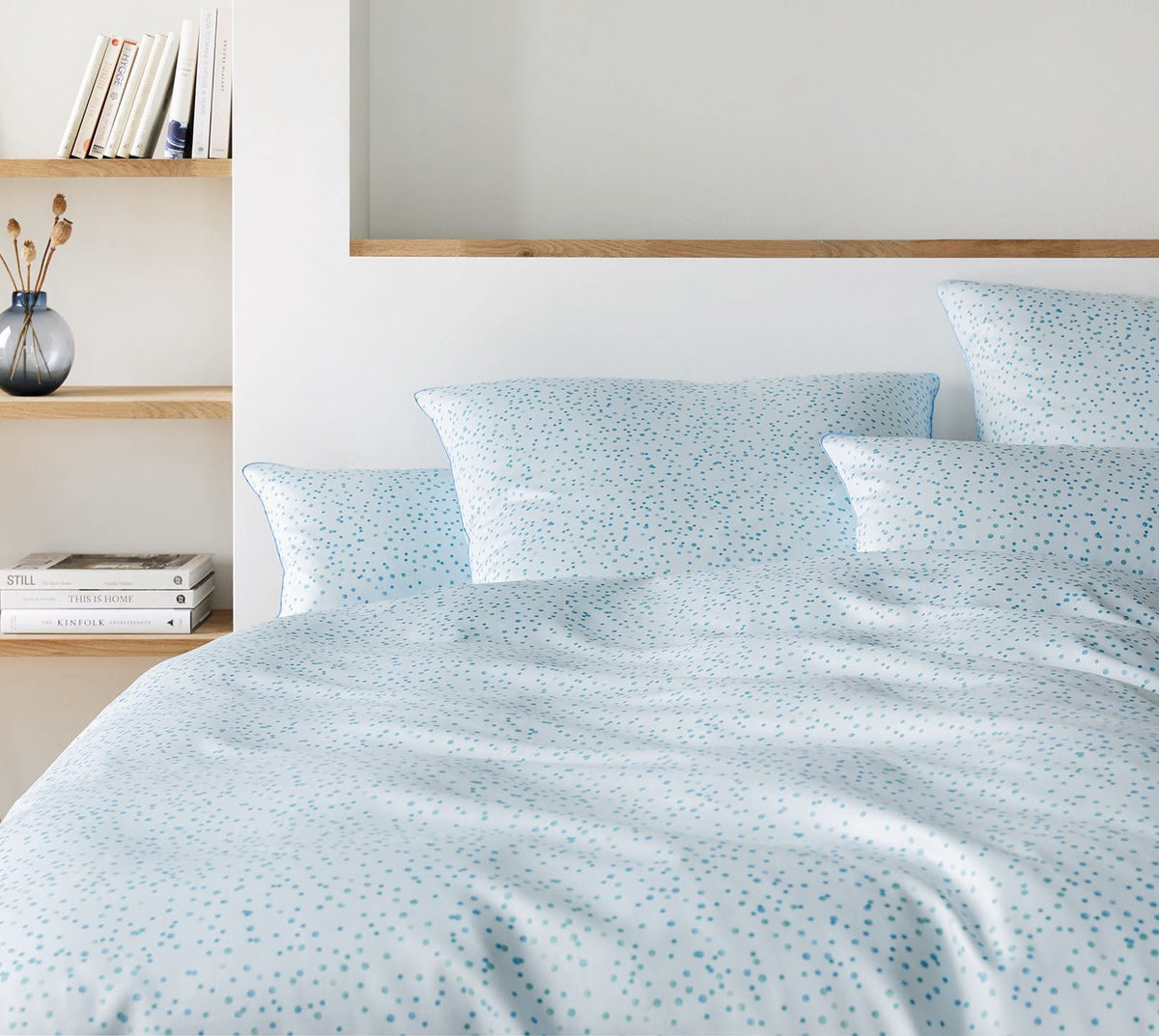 Satin Bettwäsche Tingle in Aqua-Grün Punkte Schlafzimmer #farbe_Tingle Aqua-Grün #farbe_Tingle Aqua-Grün