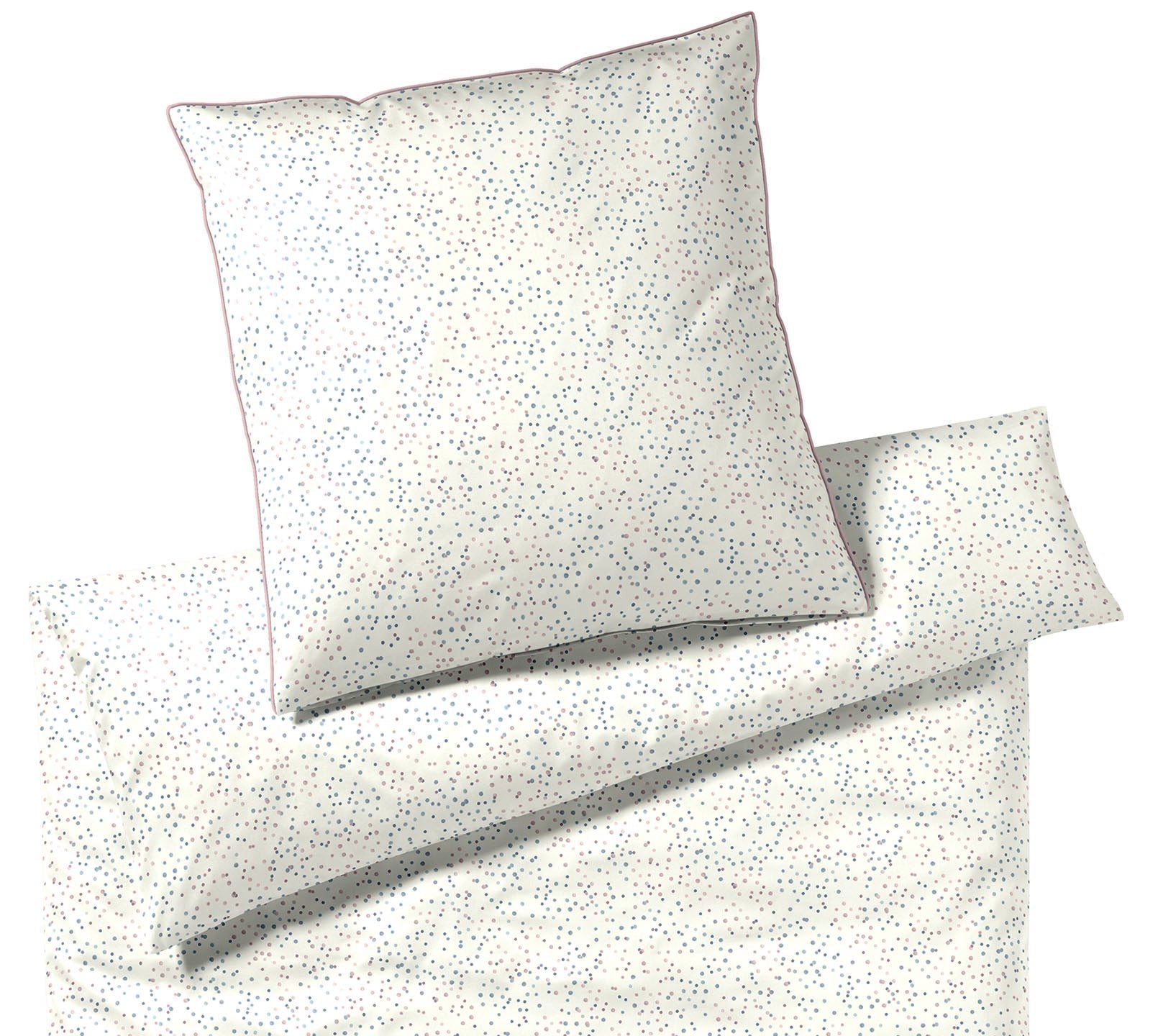 Satin Bettwäsche Tingle in Creme Punkte Freisteller #farbe_Tingle Creme #farbe_Tingle Creme