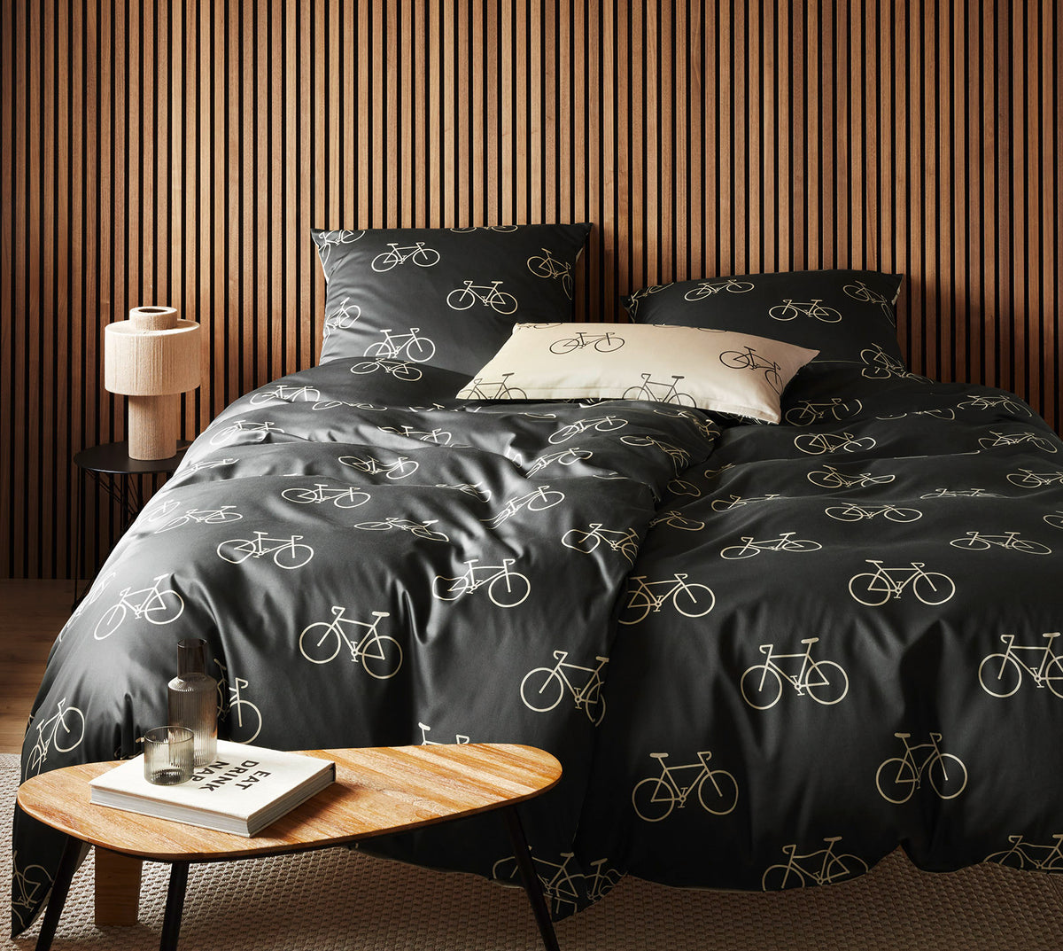 Satin Wende Bettwäsche Velo in Anthra Fahrrad Schlafzimmer #farbe_Velo Anthra