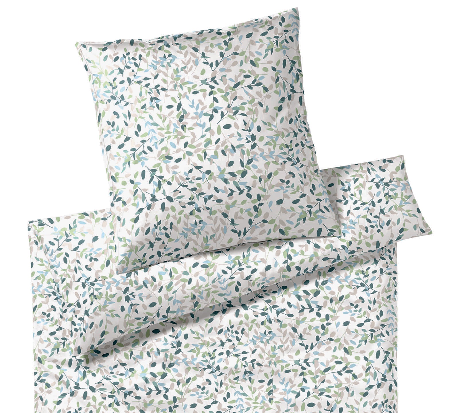Satin Bettwäsche Visible in Minze Blätter Freisteller #farbe_Visible Minze