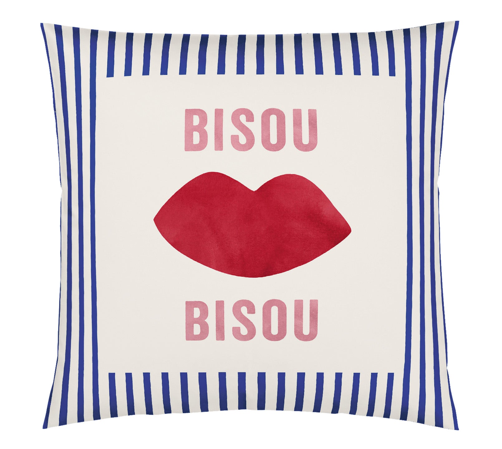 Satin Kissen Bisou in Blau Freisteller #farbe_Bisou Ultramarin