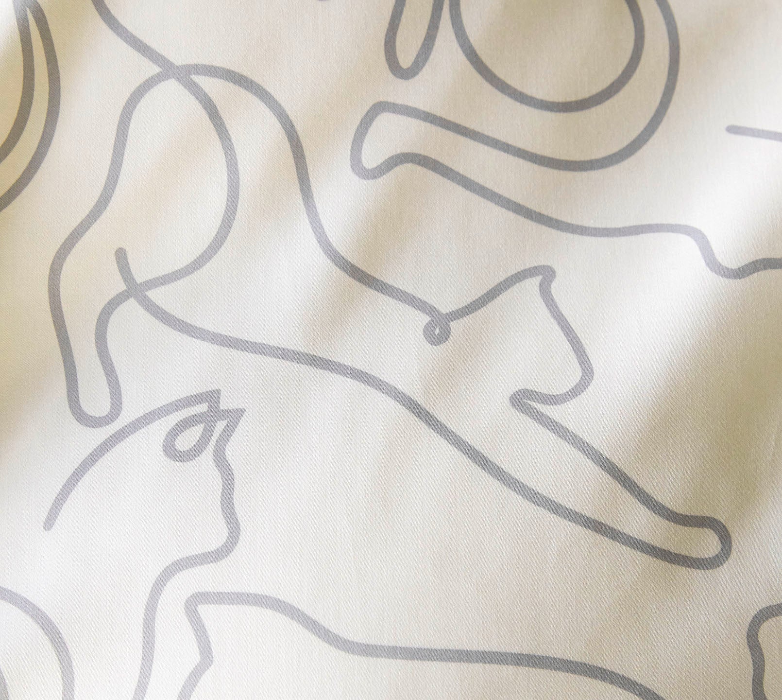 Satin Wende-Bettwäsche Cats in Creme-Grau Katzenmotiv Material #farbe_Cats Creme-Grau