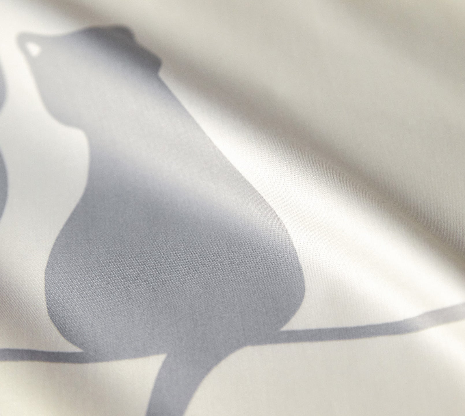 Satin Wende-Bettwäsche You & Me in Creme-Grau Katzenmotiv Material #farbe_You & Me Creme